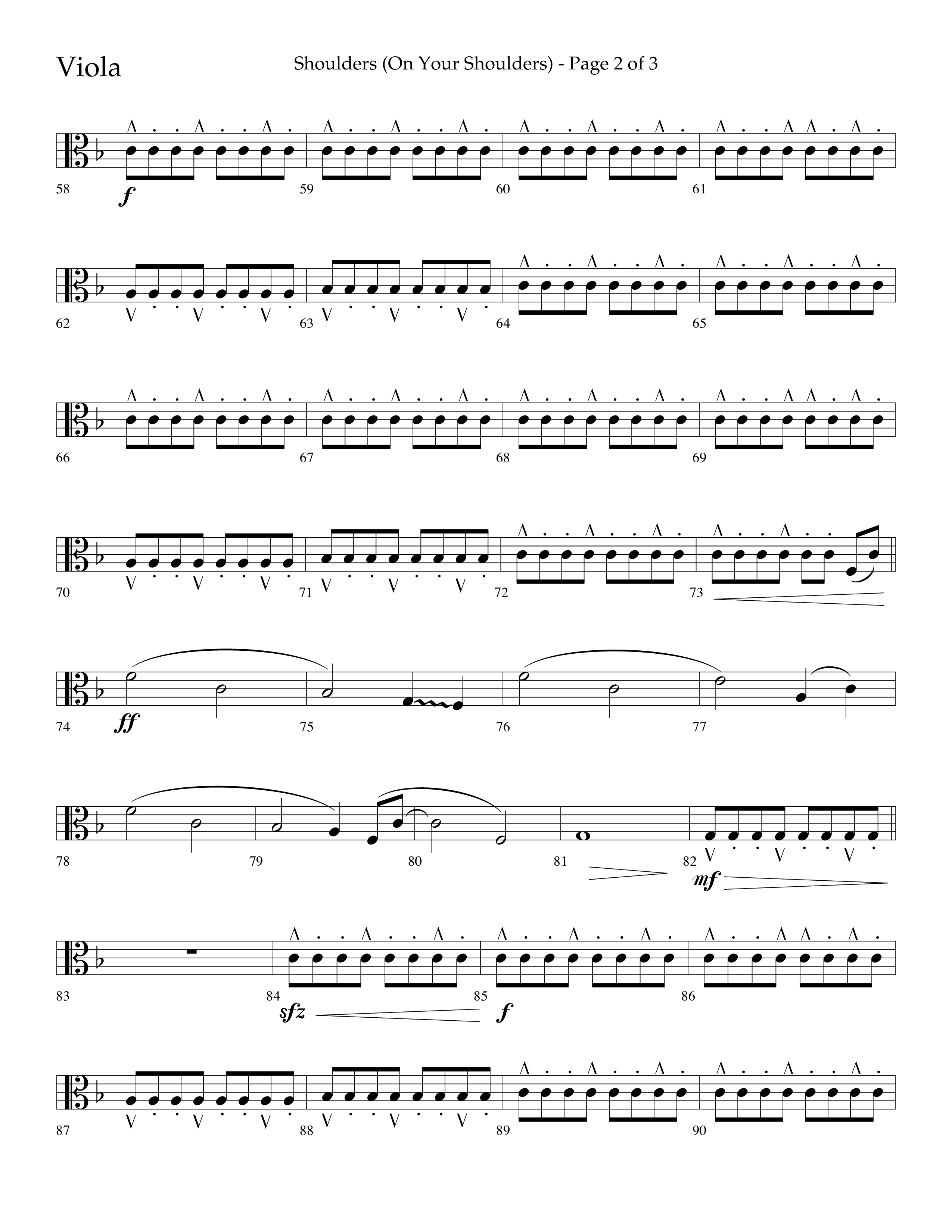 Shoulders (Choral Anthem SATB) Viola (Lifeway Choral / Arr. Cliff Duren)