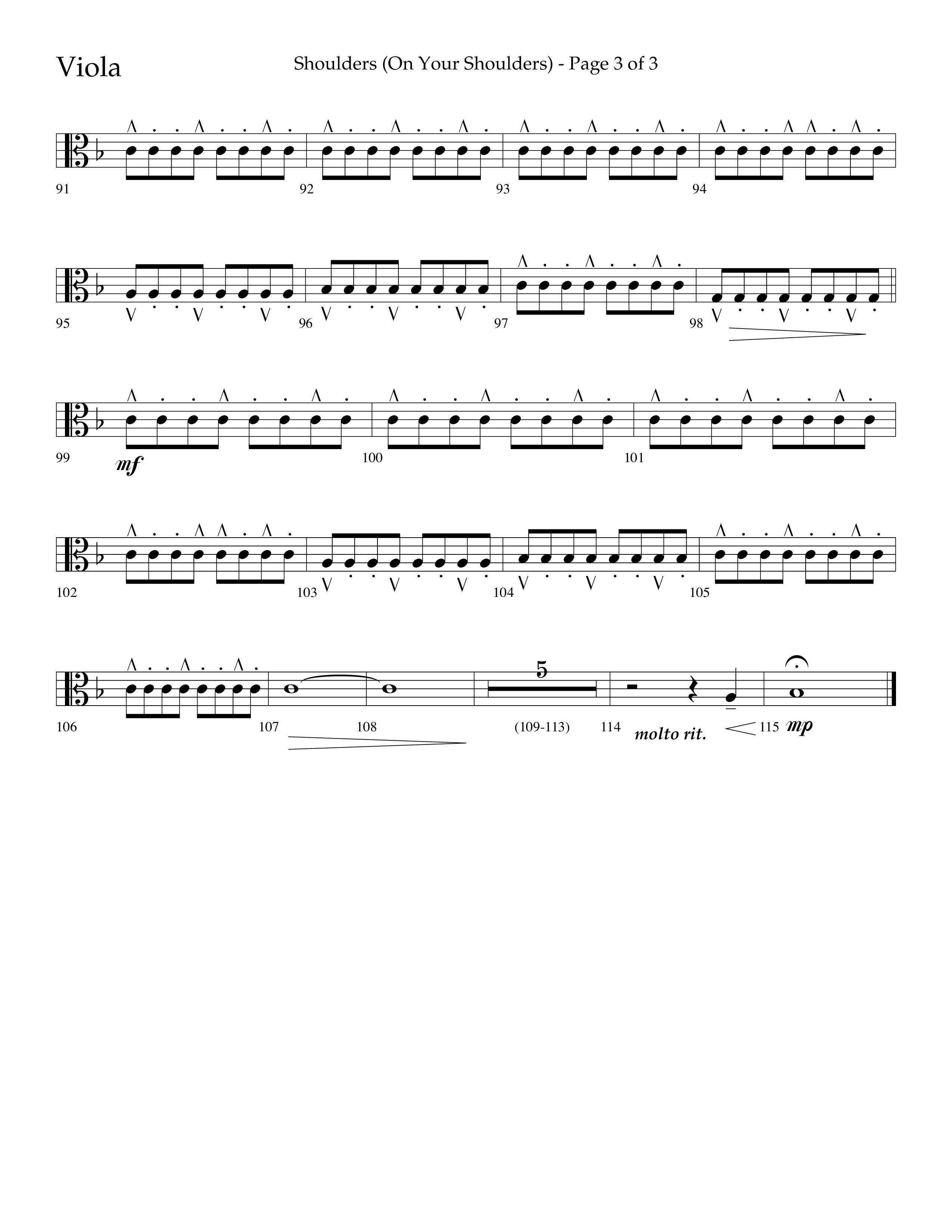 Shoulders (Choral Anthem SATB) Viola (Lifeway Choral / Arr. Cliff Duren)