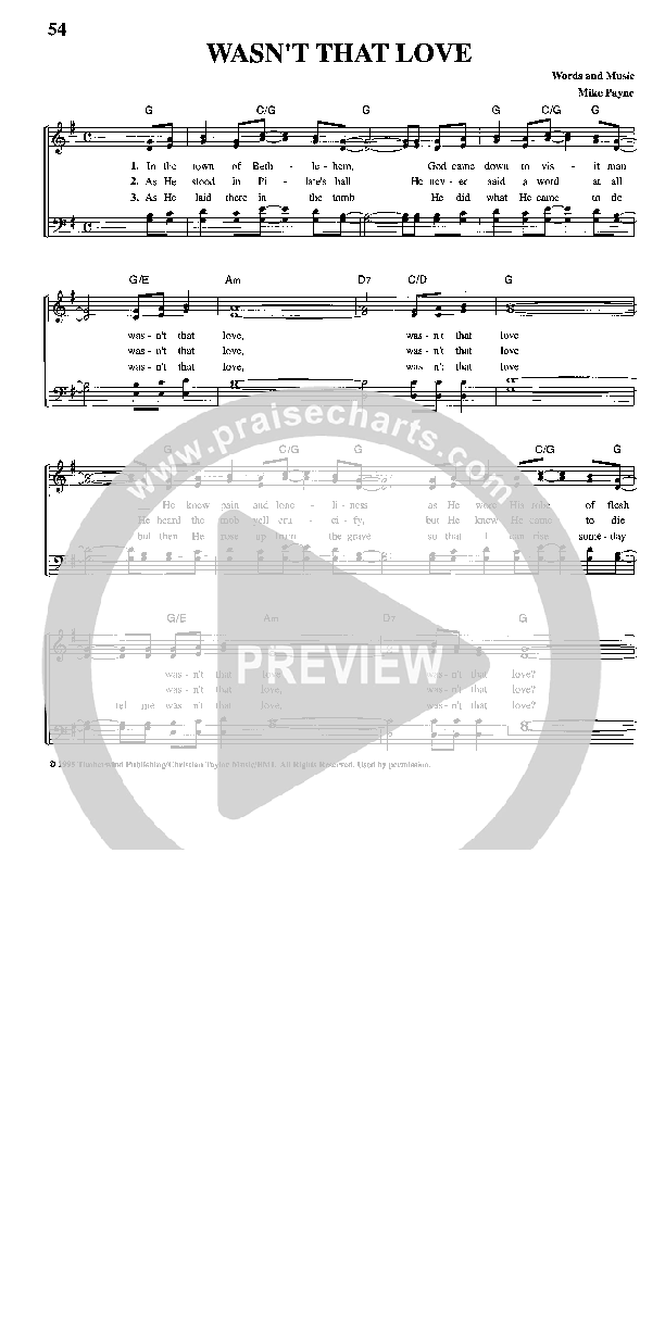 Wasn't That Love Lead Sheet (The Paynes)