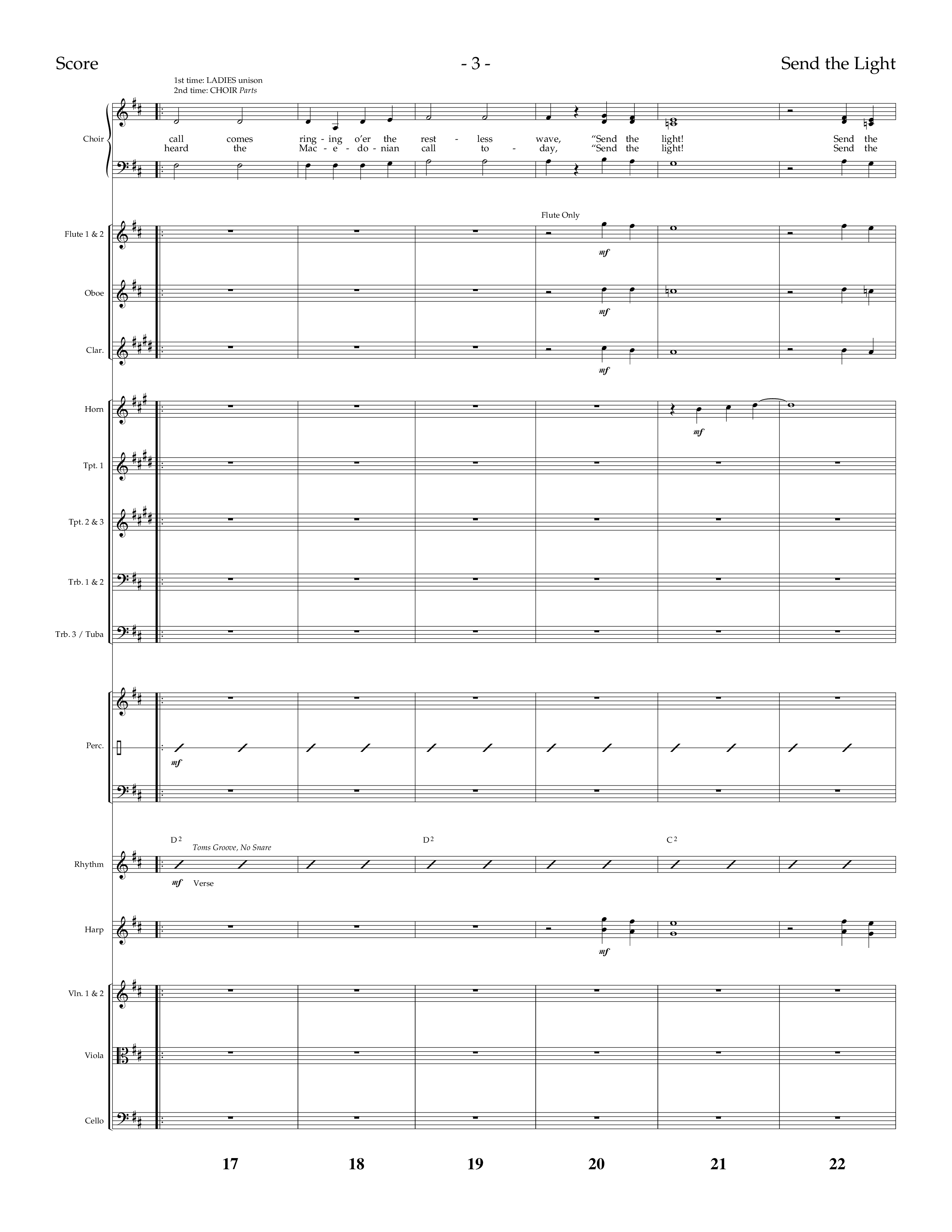 Send The Light (with He Reigns) (Choral Anthem SATB) Orchestration (Lifeway Choral / Arr. Dennis Allen)