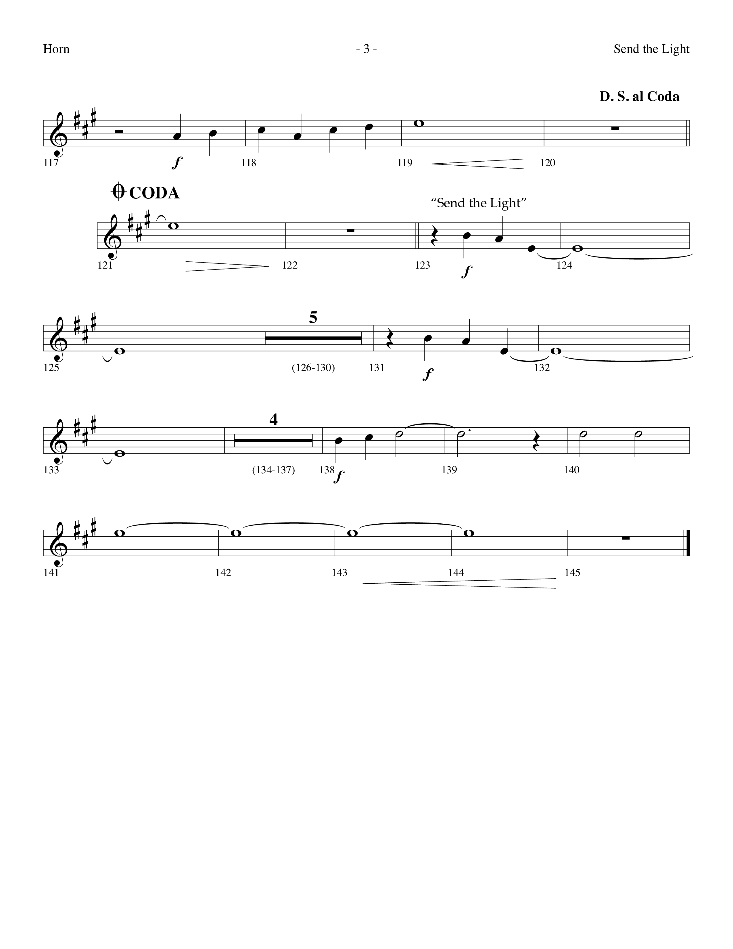 Send The Light (with He Reigns) (Choral Anthem SATB) French Horn (Lifeway Choral / Arr. Dennis Allen)