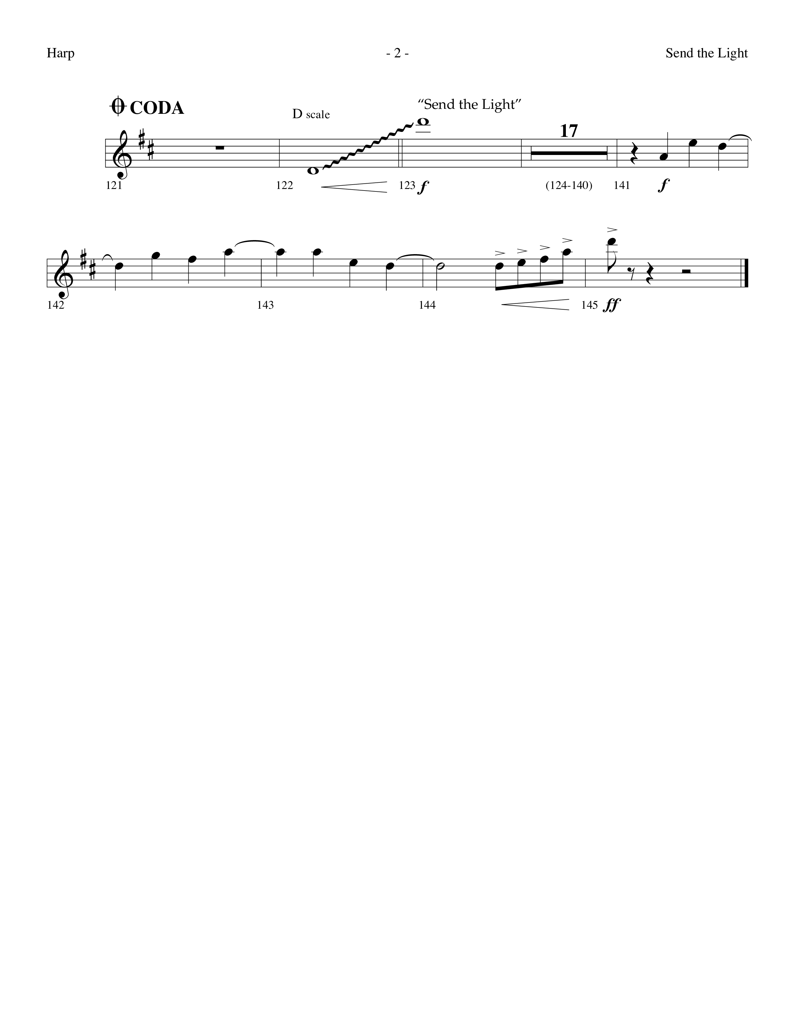 Send The Light (with He Reigns) (Choral Anthem SATB) Harp (Lifeway Choral / Arr. Dennis Allen)