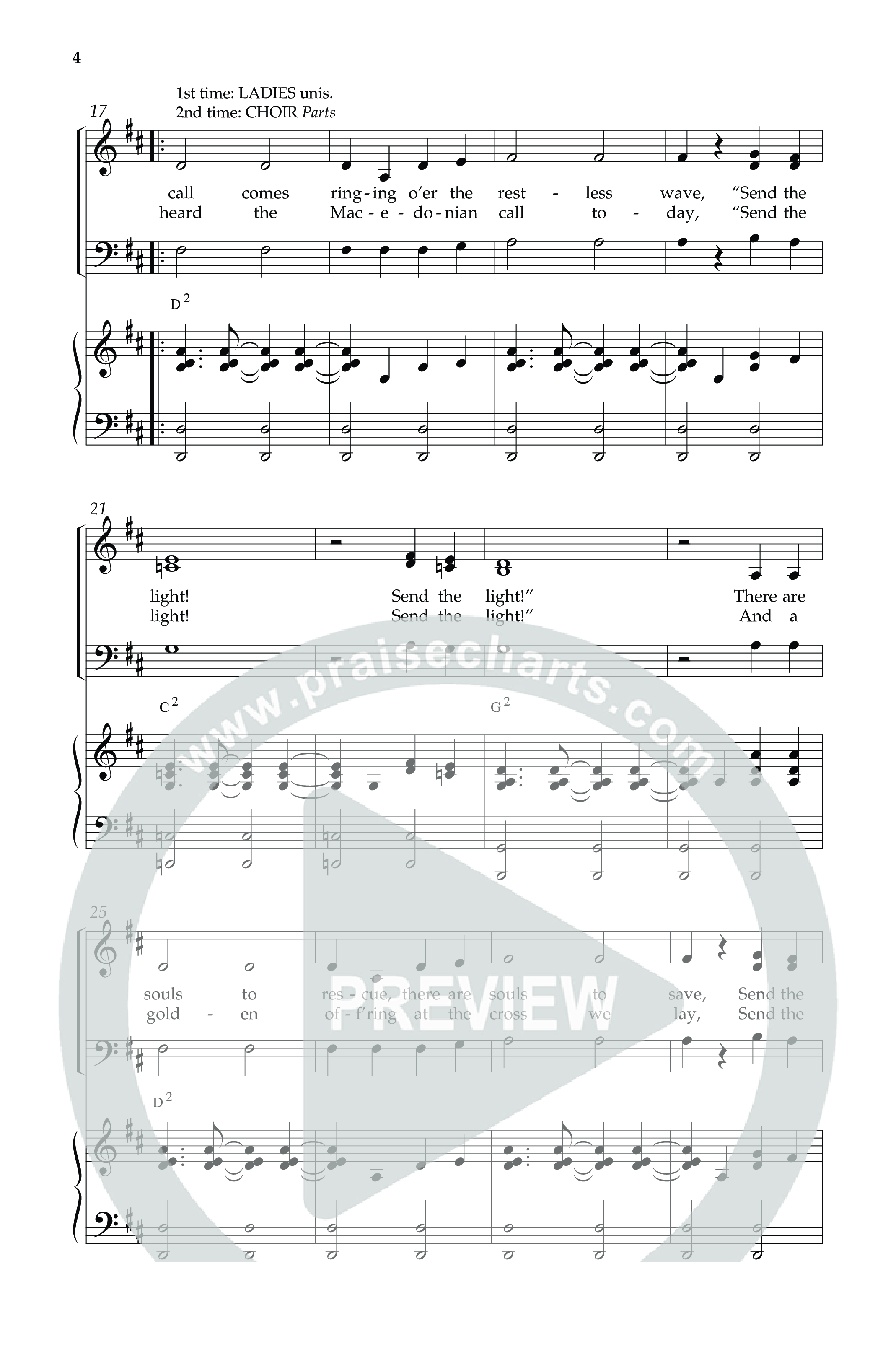 Send The Light (with He Reigns) (Choral Anthem SATB) Anthem (SATB/Piano) (Lifeway Choral / Arr. Dennis Allen)