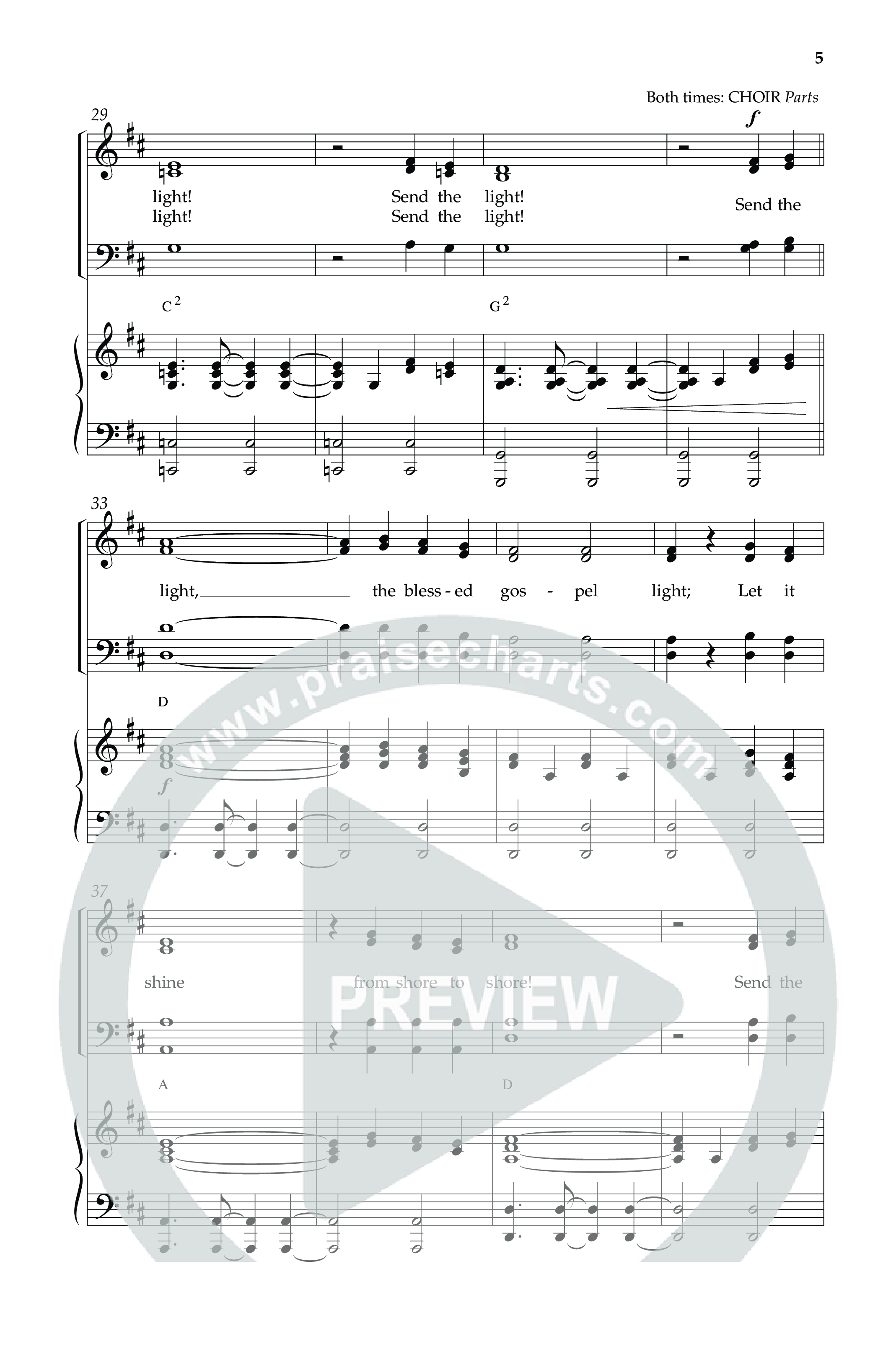 Send The Light (with He Reigns) (Choral Anthem SATB) Anthem (SATB/Piano) (Lifeway Choral / Arr. Dennis Allen)
