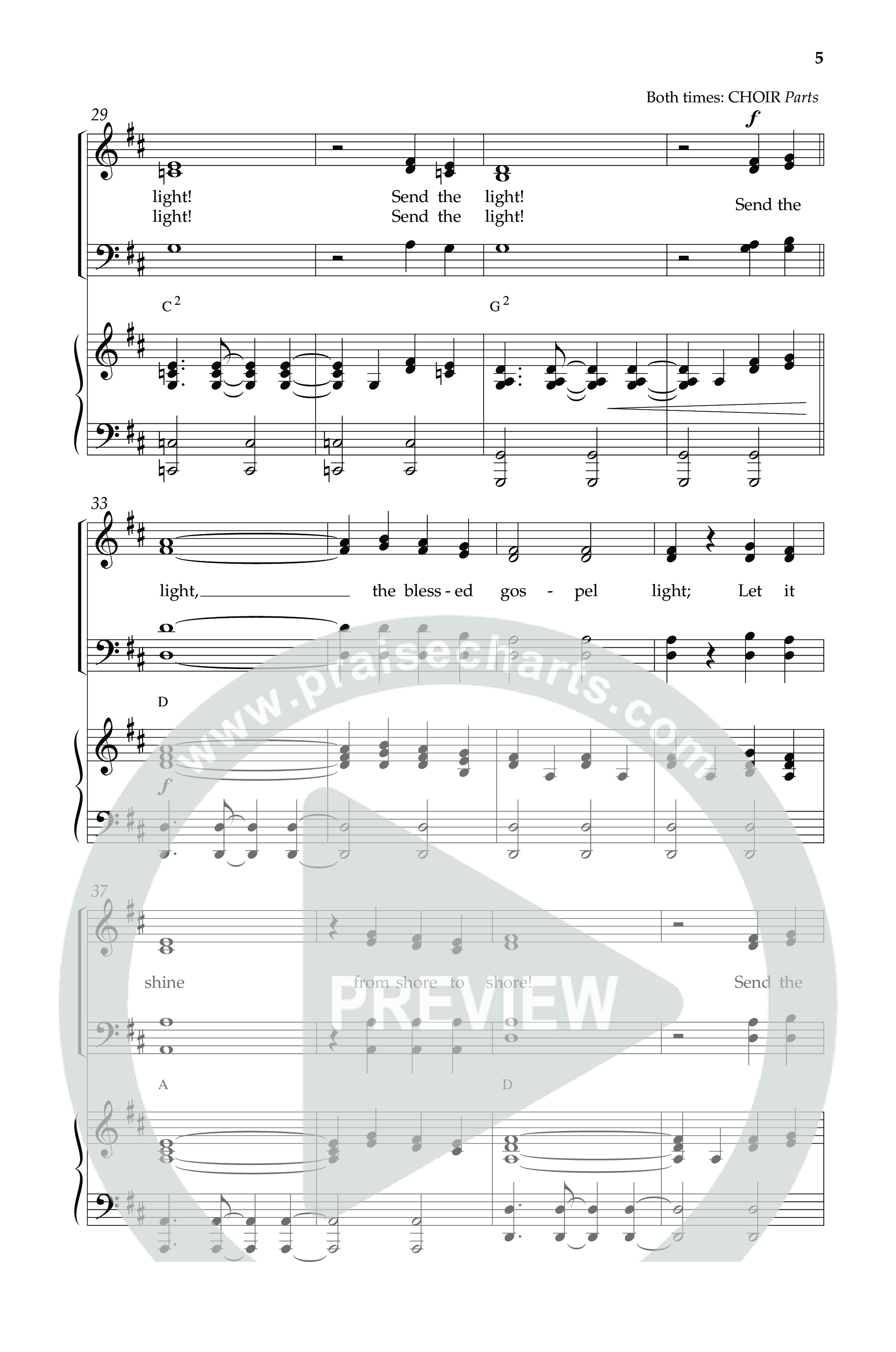 Send The Light (with He Reigns) (Choral Anthem SATB) Anthem (SATB/Piano) (Lifeway Choral / Arr. Dennis Allen)