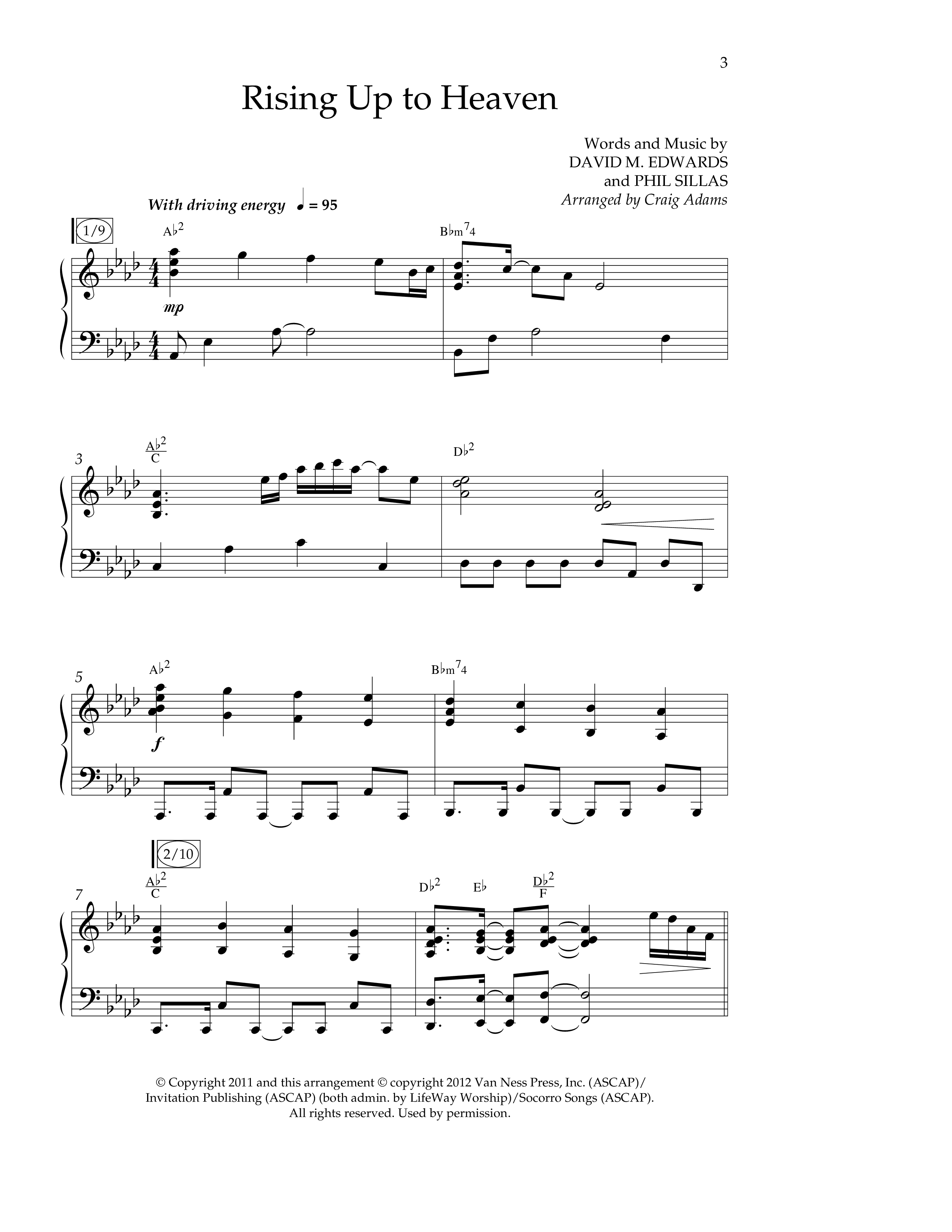 Rising Up To Heaven (Choral Anthem SATB) Anthem (SATB/Piano) (Lifeway Choral / Arr. Craig Adams / Orch. Danny Zaloudik)