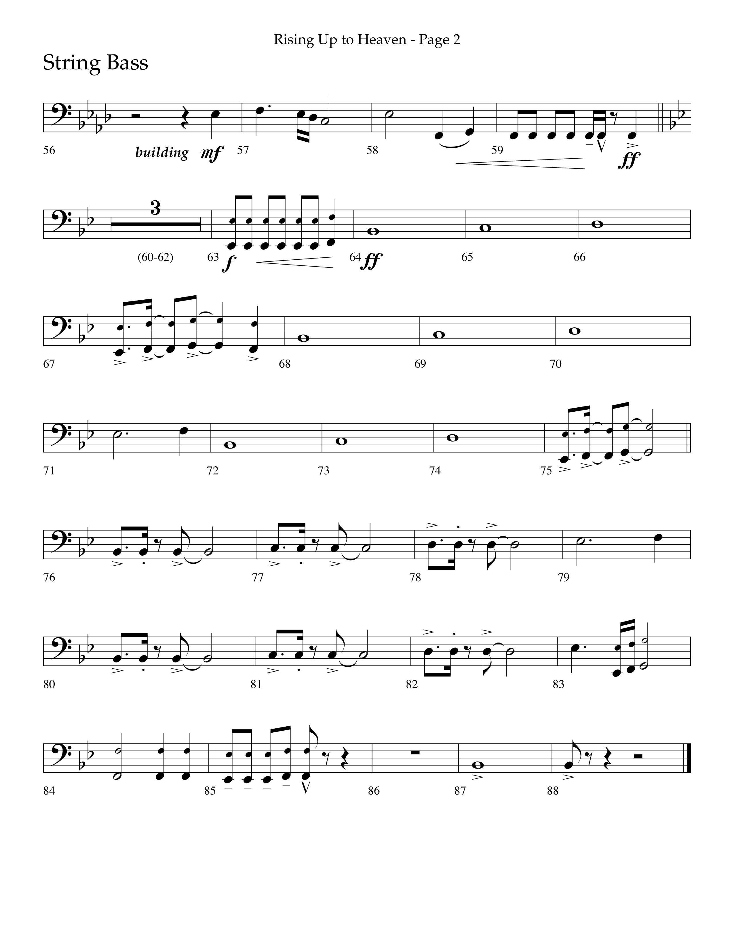 Rising Up To Heaven (Choral Anthem SATB) String Bass (Lifeway Choral / Arr. Craig Adams / Orch. Danny Zaloudik)