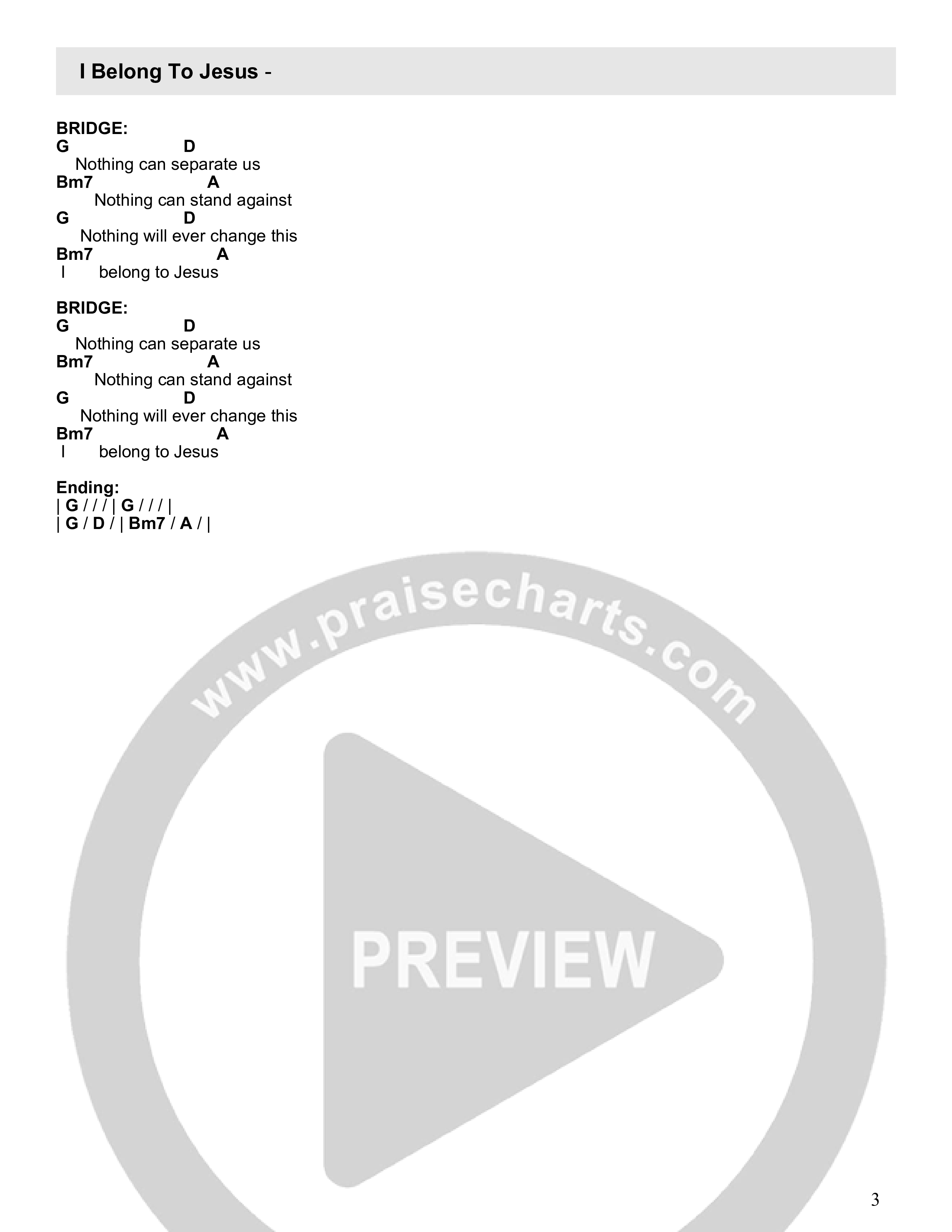 I Belong To Jesus (Live) Chord Chart (Writing Worship Community / Judd Alsup / Emily Weeks)