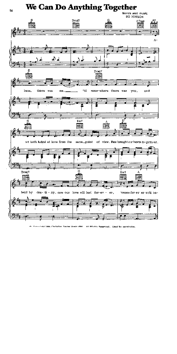 We Can Do Anything Together Piano/Vocal ()