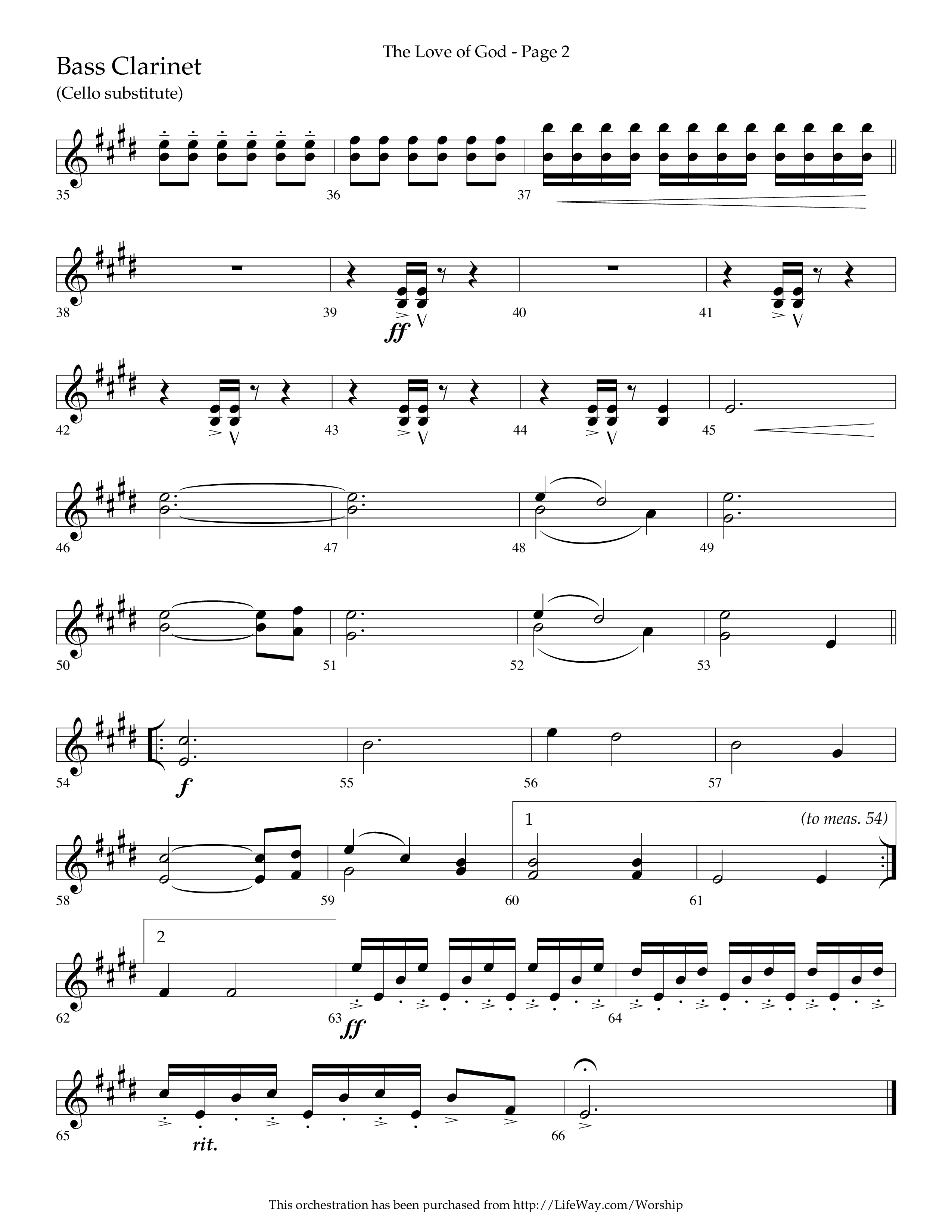 The Love of God (Choral Anthem SATB) Bass Clarinet (Arr. Charlie Sinclair / Orch. Scott Harris / Lifeway Choral)