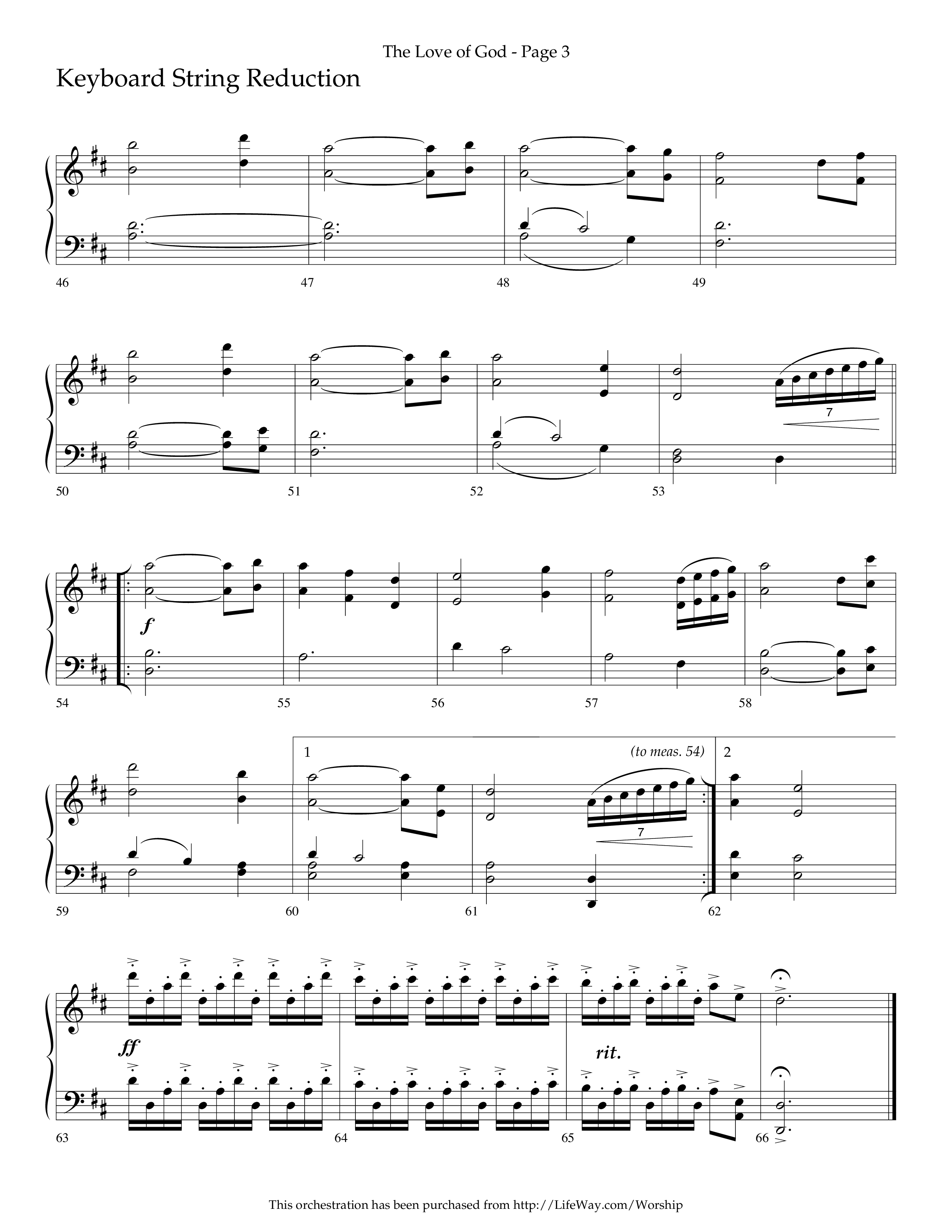 The Love of God (Choral Anthem SATB) String Reduction (Arr. Charlie Sinclair / Orch. Scott Harris / Lifeway Choral)