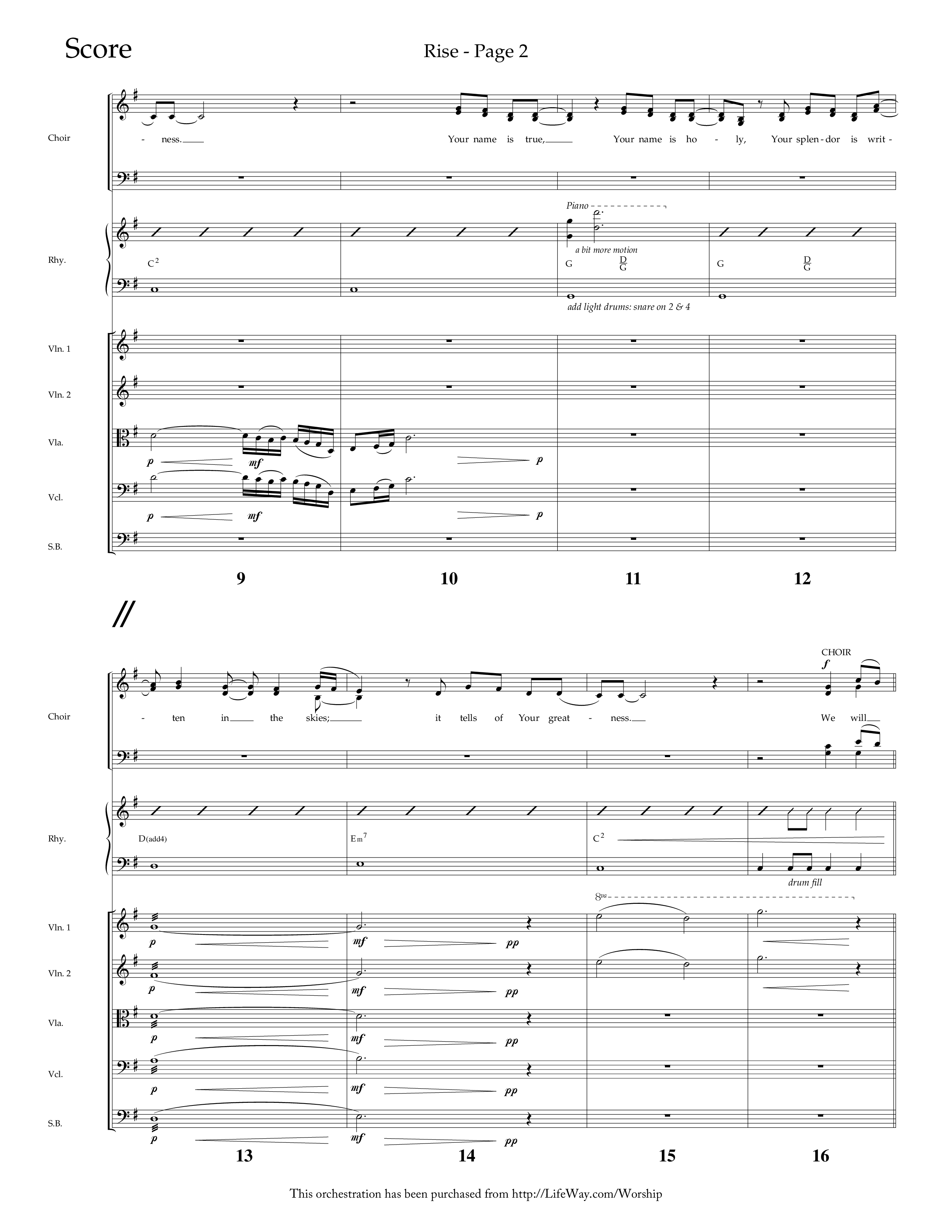 Rise (Choral Anthem SATB) Conductor's Score (Lifeway Choral / Arr. Bruce Cokeroft / Orch. Craig Adams)