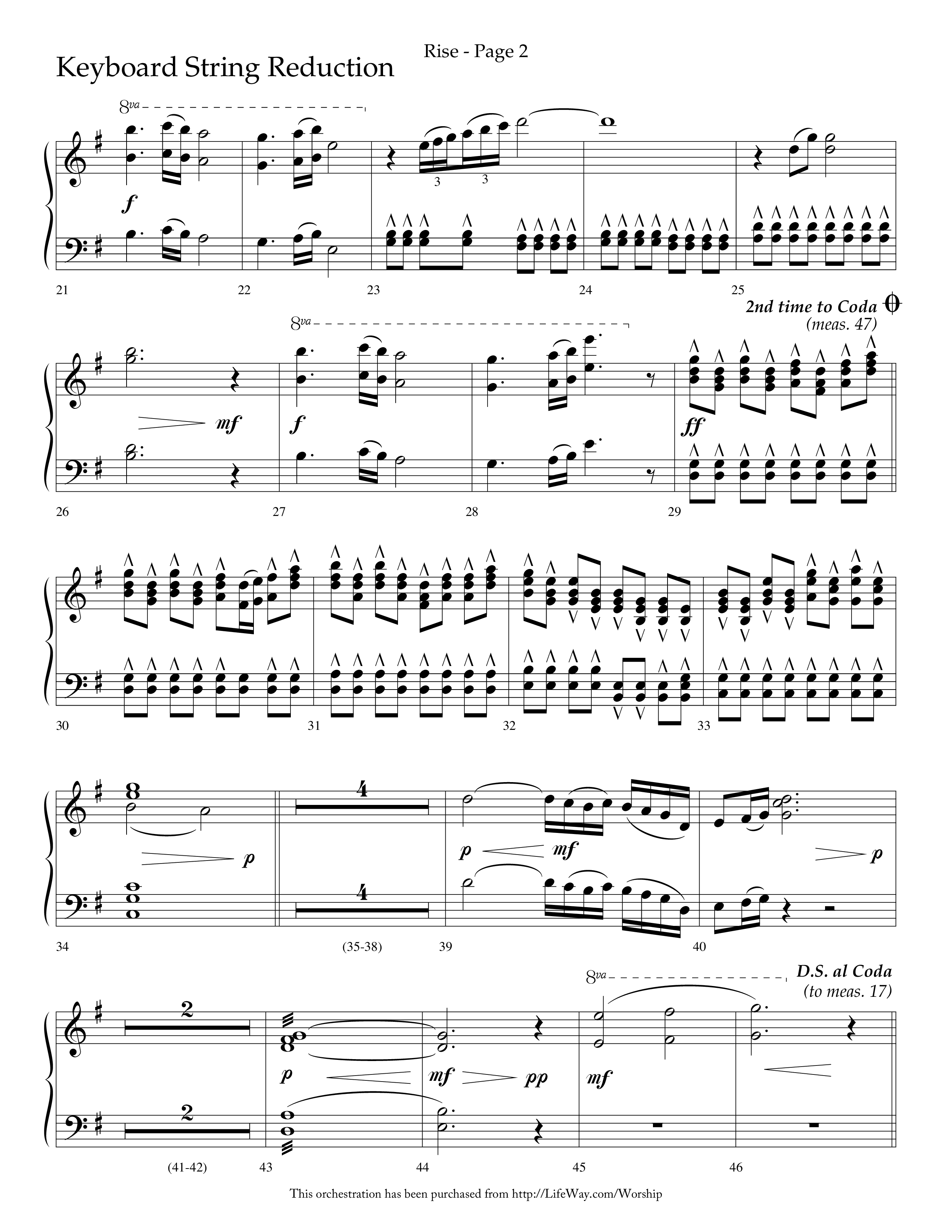 Rise (Choral Anthem SATB) String Reduction (Lifeway Choral / Arr. Bruce Cokeroft / Orch. Craig Adams)