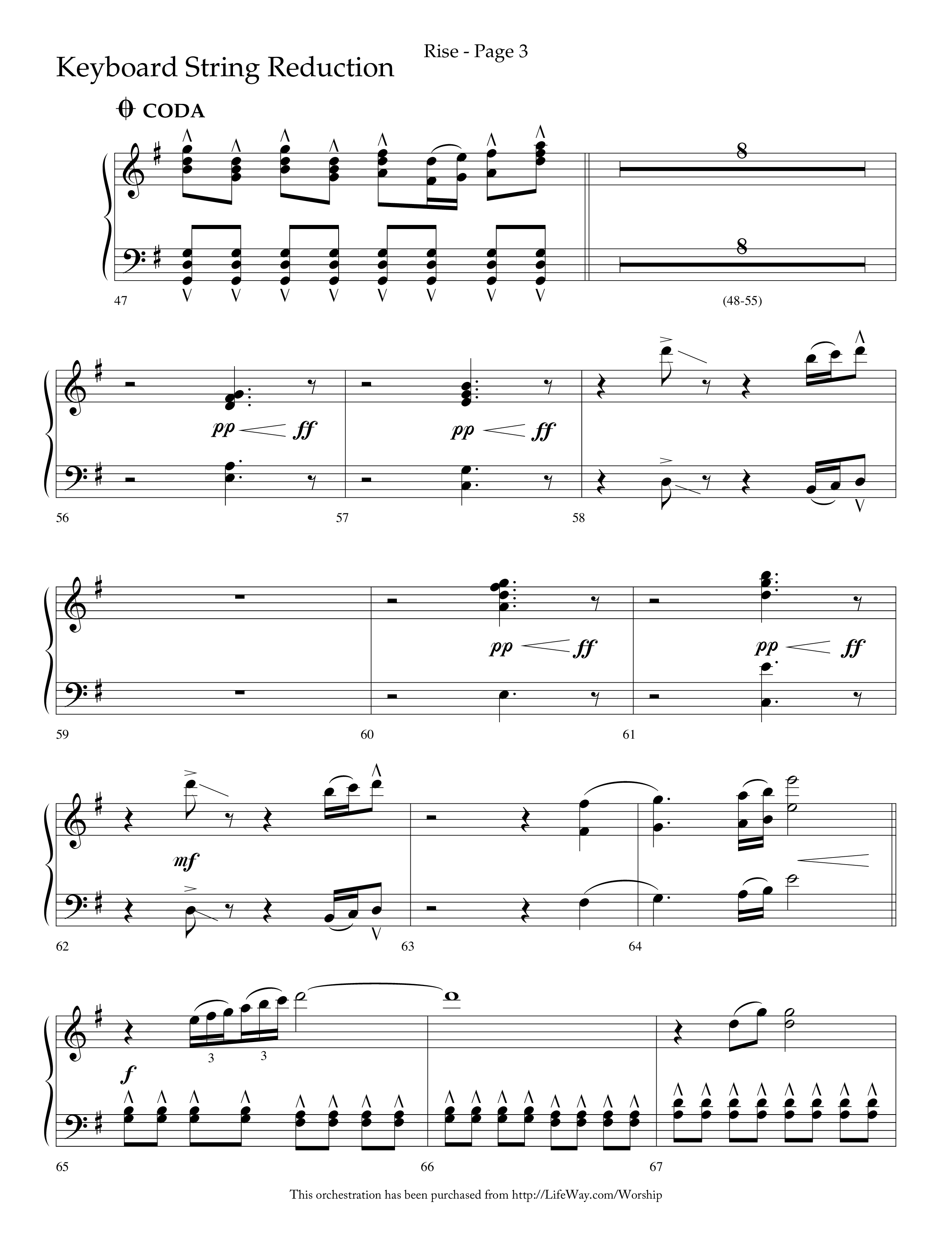 Rise (Choral Anthem SATB) String Reduction (Lifeway Choral / Arr. Bruce Cokeroft / Orch. Craig Adams)