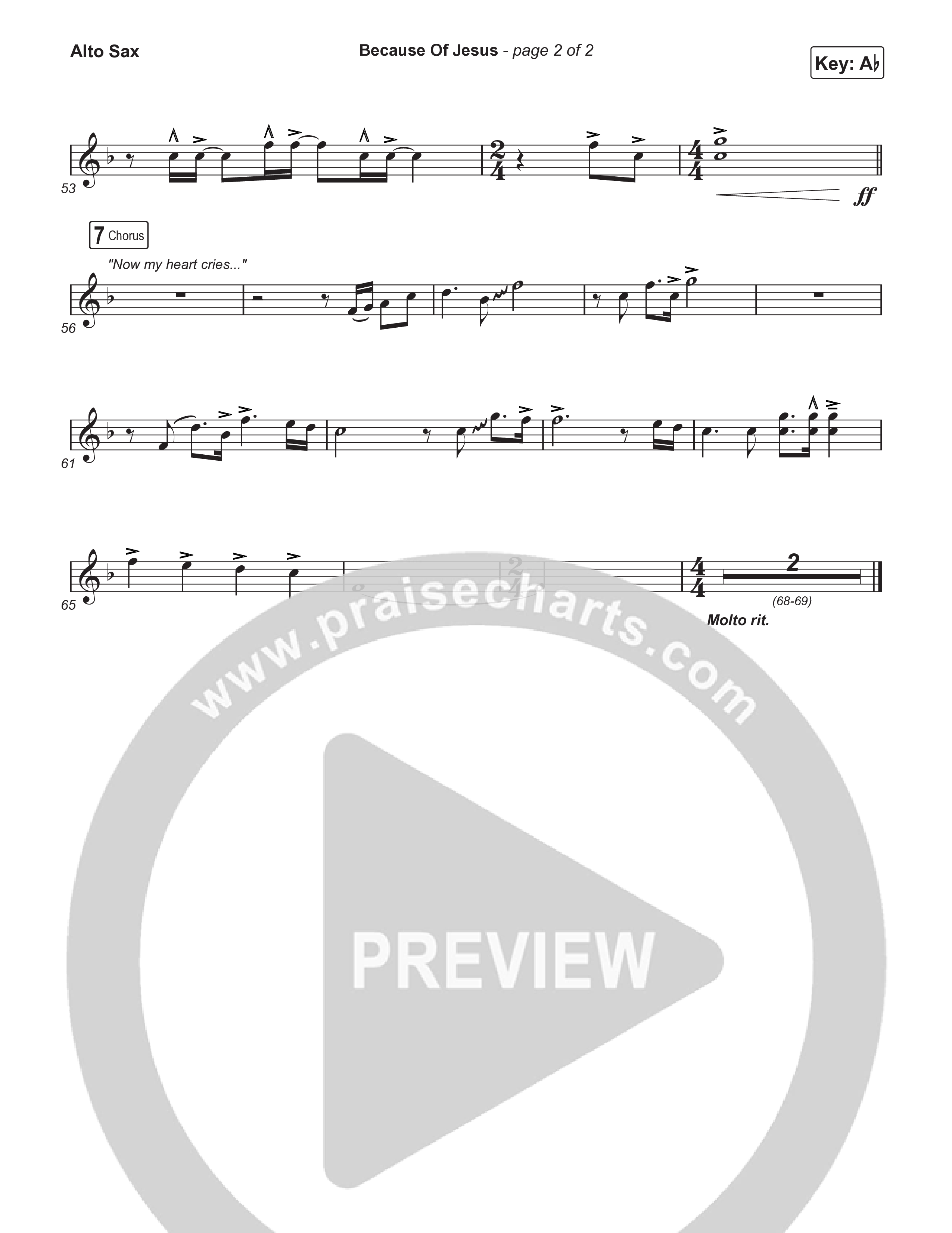 Because Of Jesus (Choral Anthem SATB) Sax Pack (Charity Gayle / Arr. Luke Gambill)