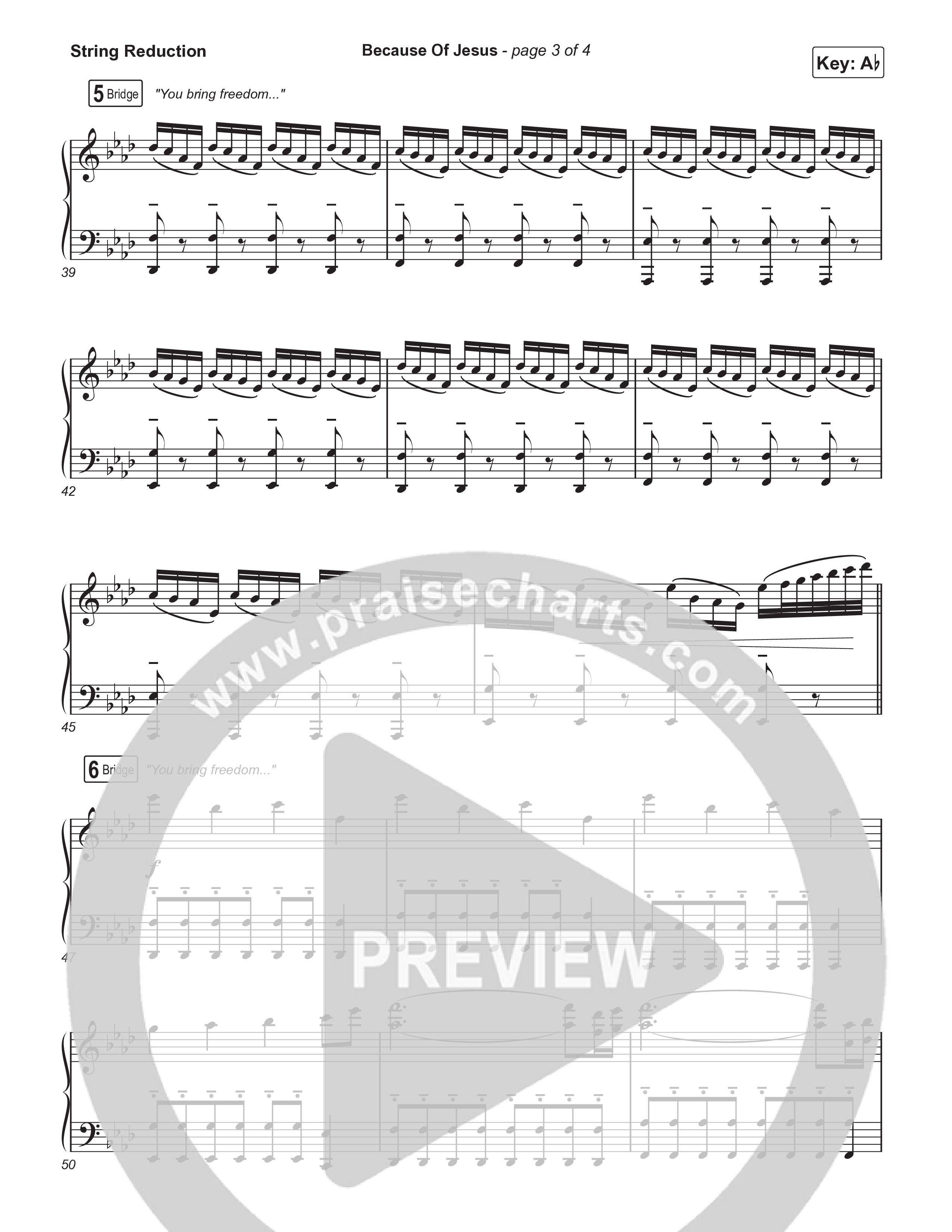 Because Of Jesus (Choral Anthem SATB) String Reduction (Charity Gayle / Arr. Luke Gambill)