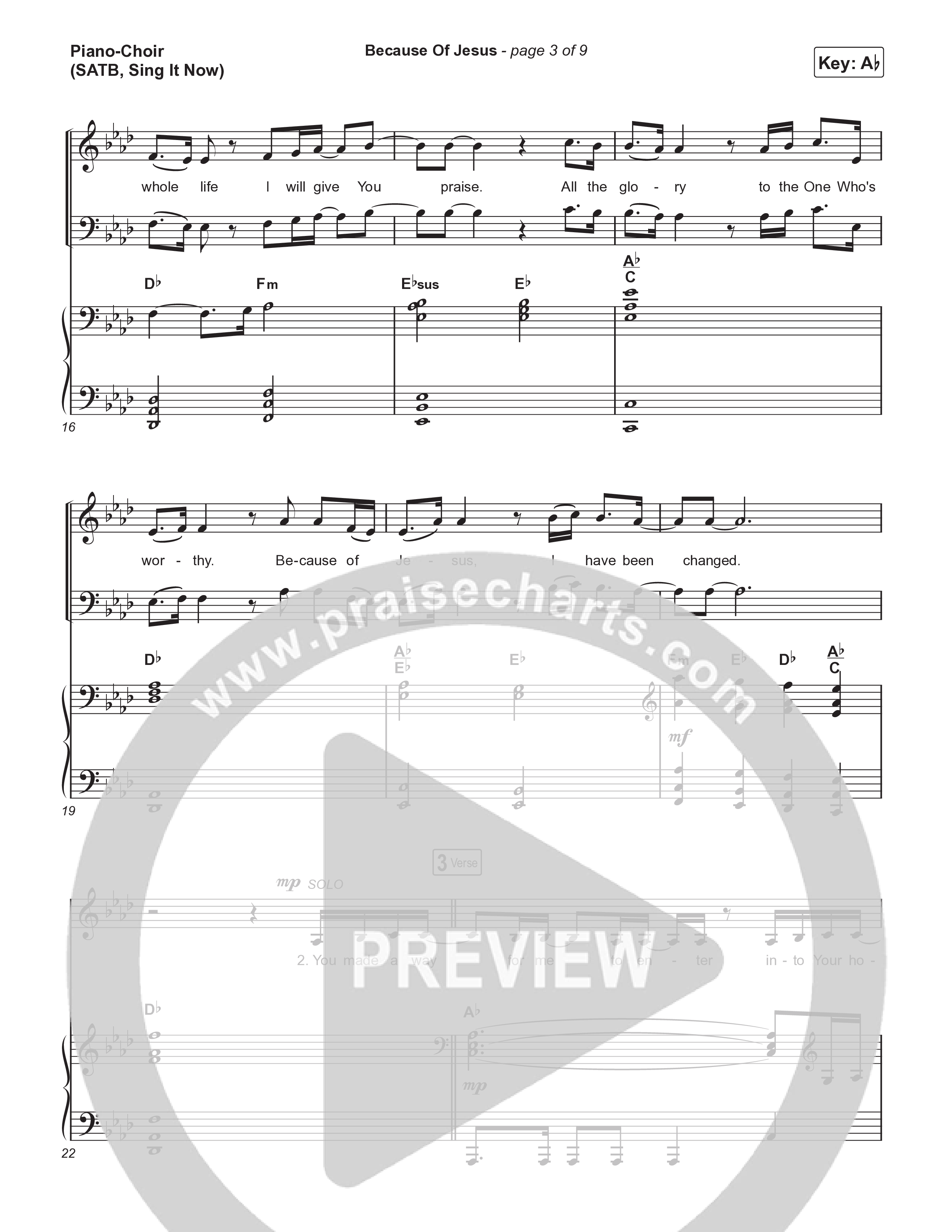 Because Of Jesus (Sing It Now) Piano/Choir (SATB) (Charity Gayle / Arr. Luke Gambill)