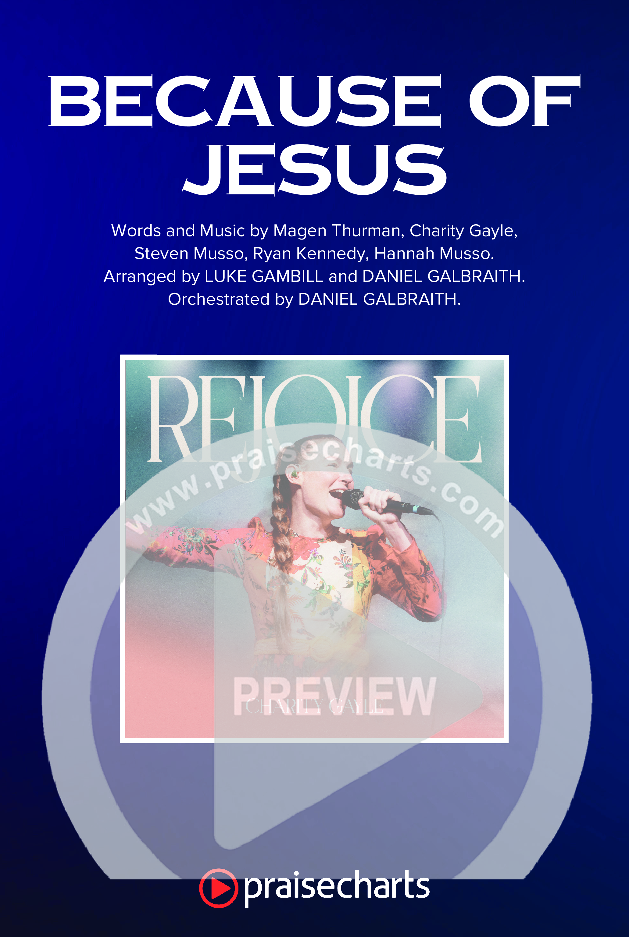 Because Of Jesus (Worship Choir/SAB) Octavo Cover Sheet (Charity Gayle / Arr. Luke Gambill)
