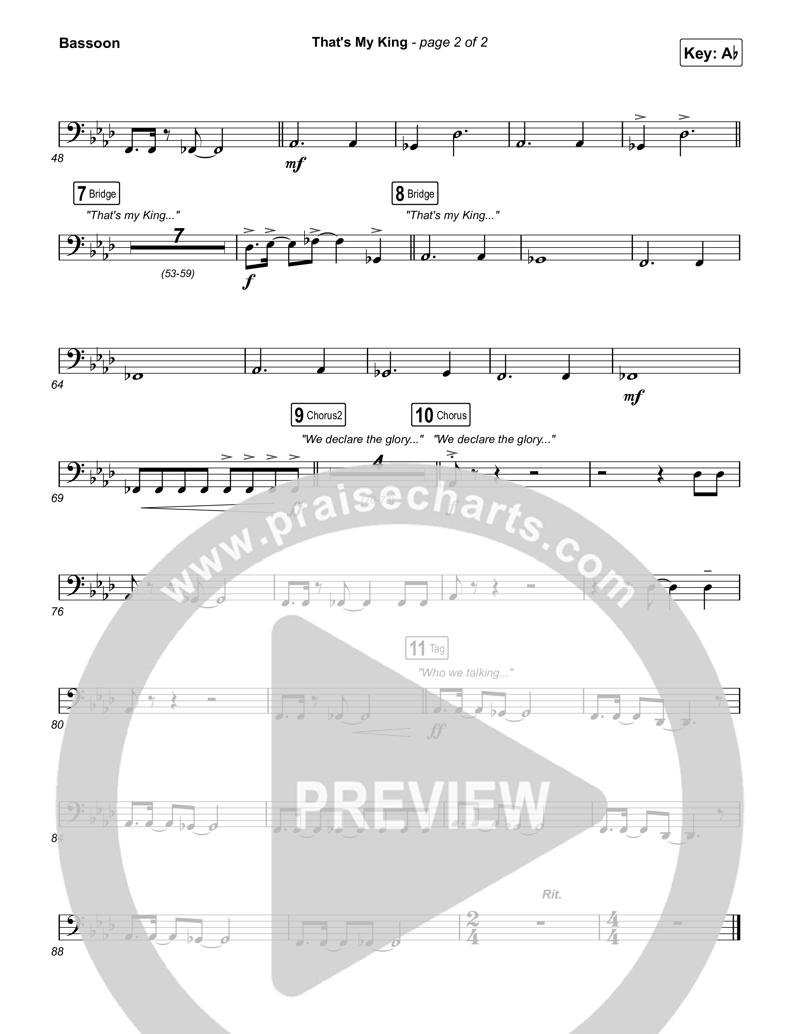 That's My King (Choral Anthem SATB) Bassoon (CeCe Winans / Arr. Luke Gambill)