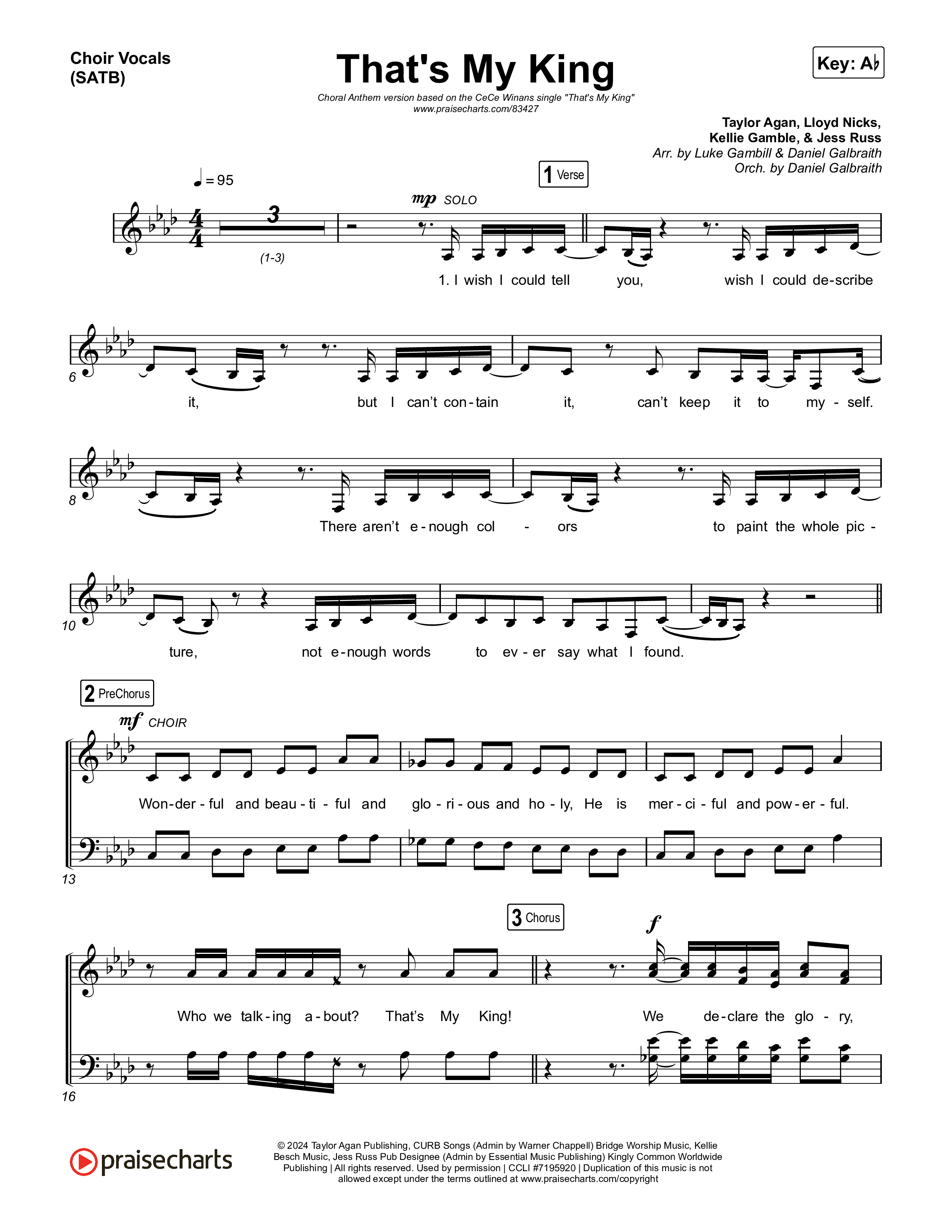 That's My King (Choral Anthem SATB) Choir Sheet (SATB) (CeCe Winans / Arr. Luke Gambill)
