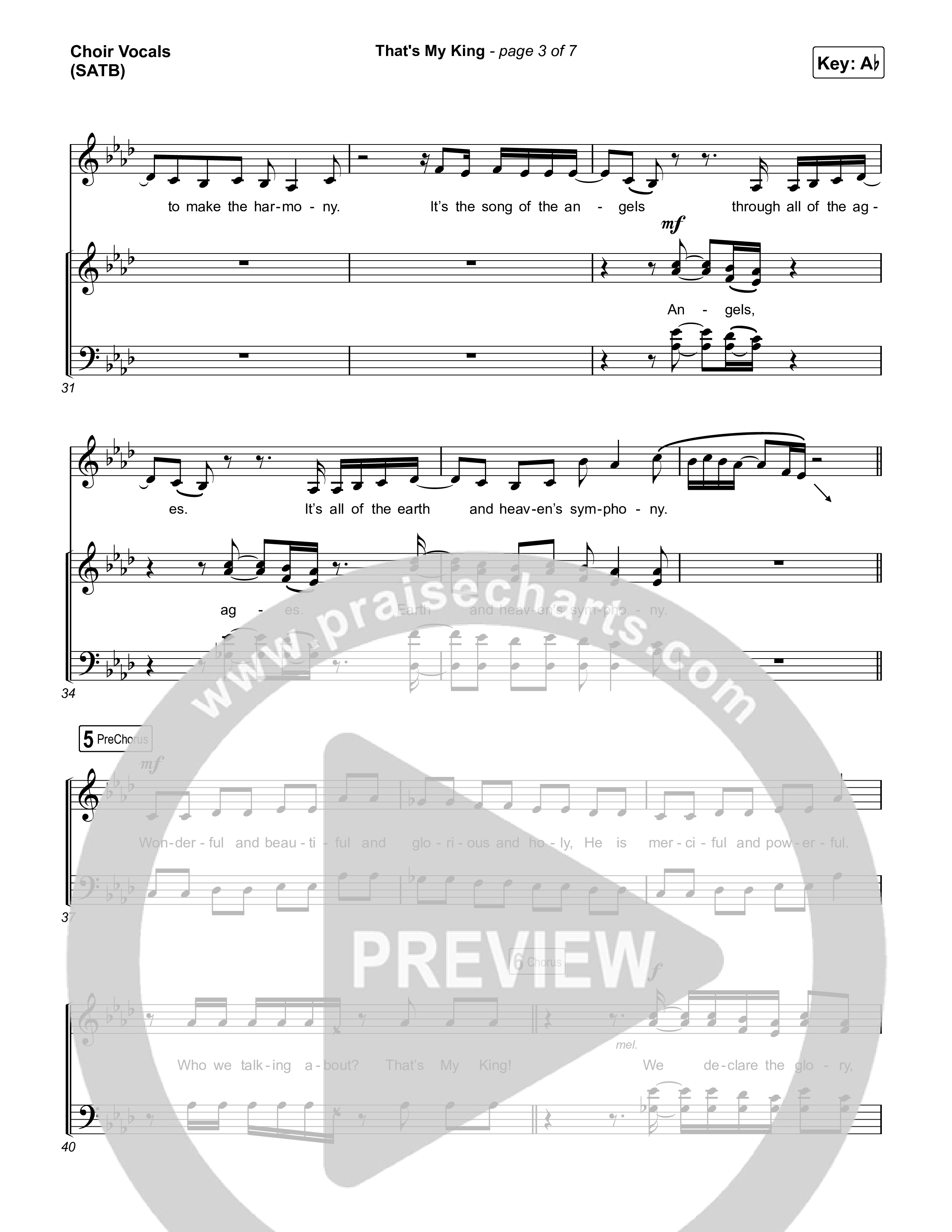 That's My King (Choral Anthem SATB) Choir Sheet (SATB) (CeCe Winans / Arr. Luke Gambill)