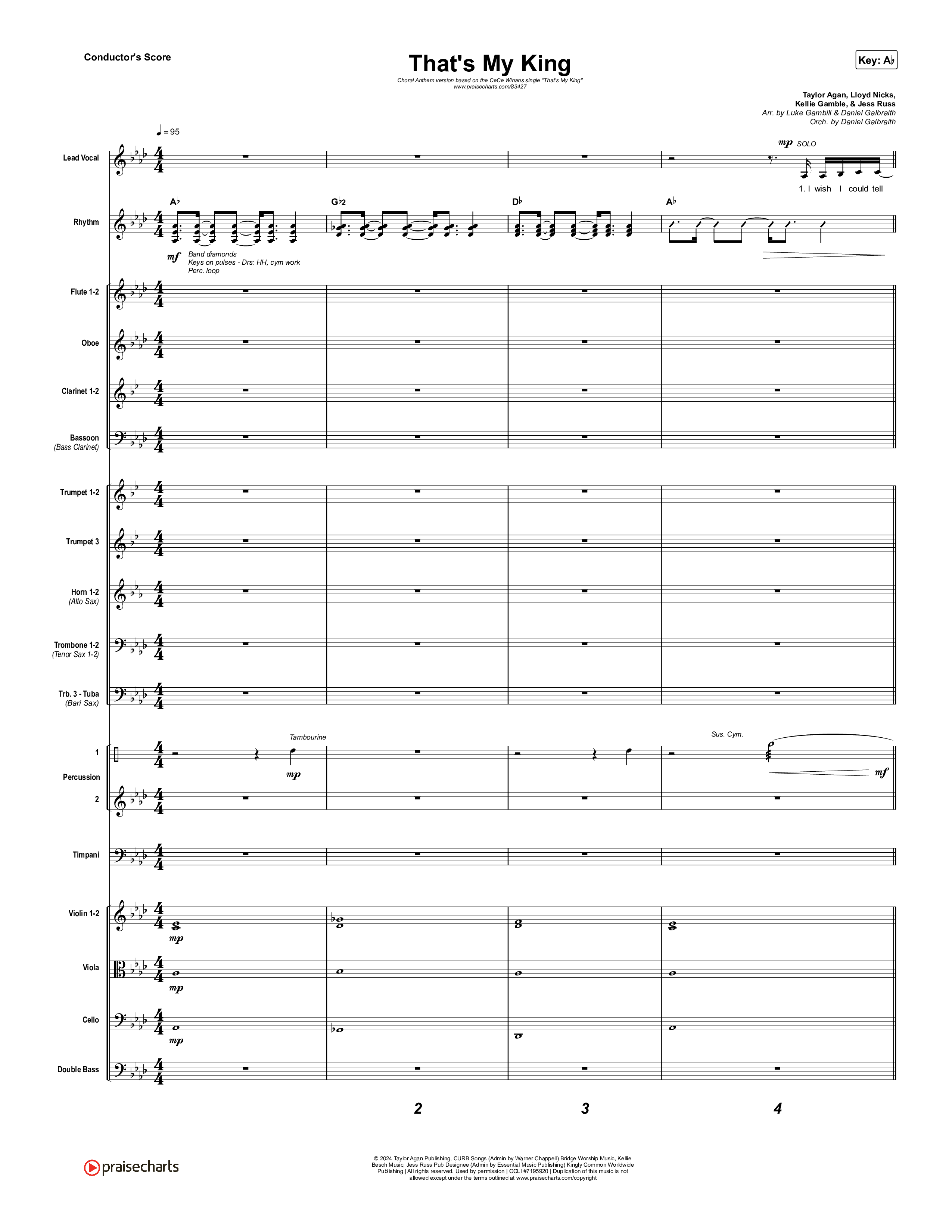 That's My King (Choral Anthem SATB) Conductor's Score (CeCe Winans / Arr. Luke Gambill)