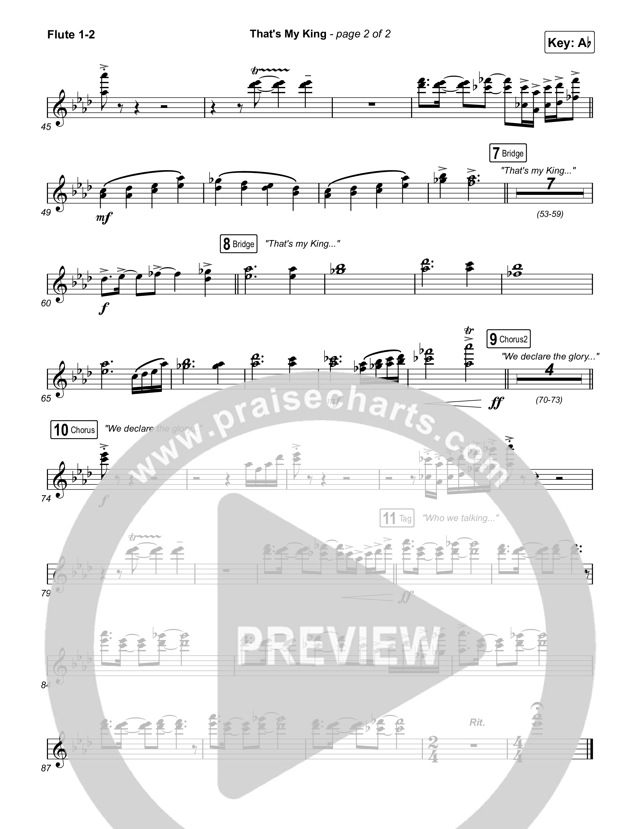 That's My King (Choral Anthem SATB) Flute 1,2 (CeCe Winans / Arr. Luke Gambill)