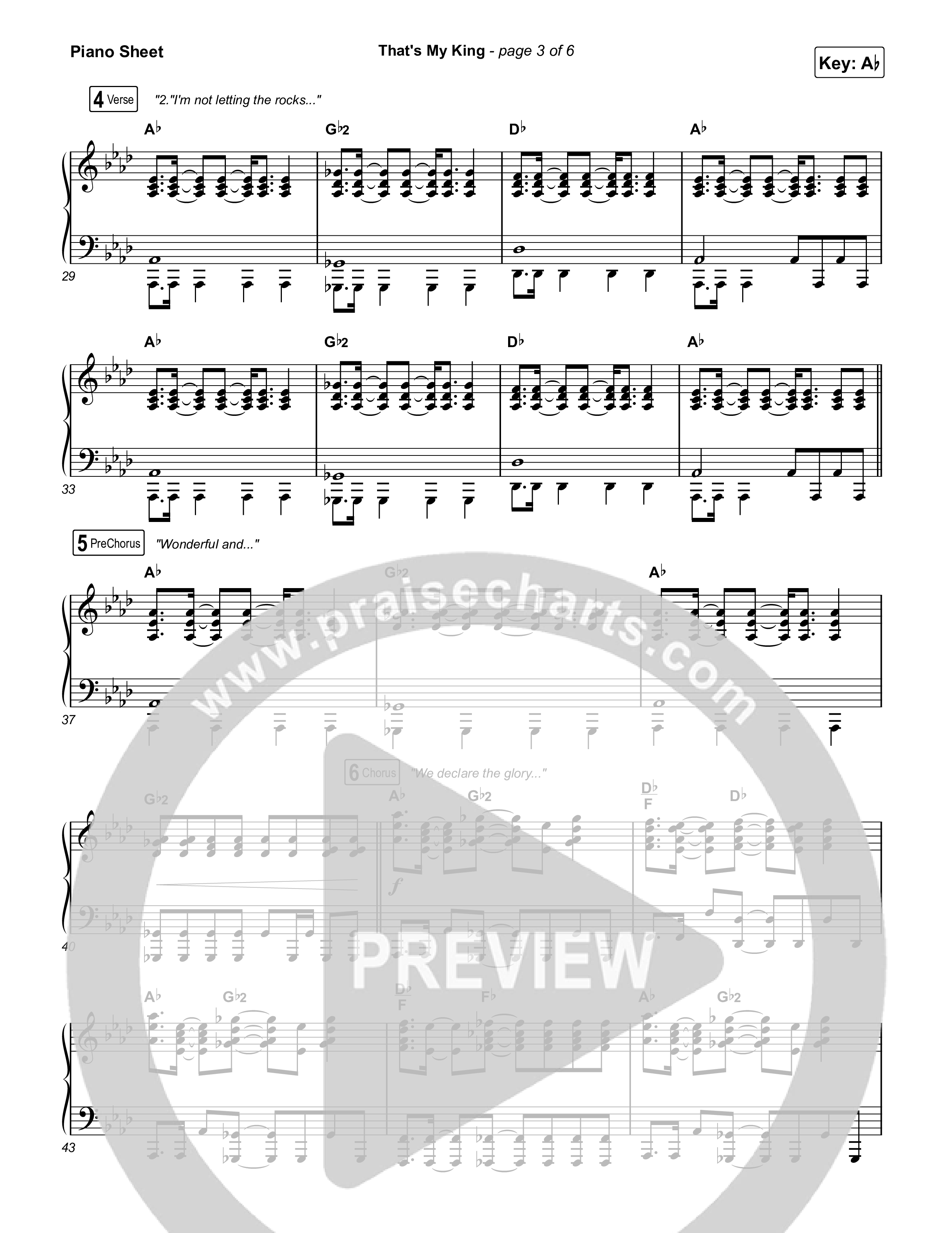 That's My King (Choral Anthem SATB) Piano Sheet (CeCe Winans / Arr. Luke Gambill)