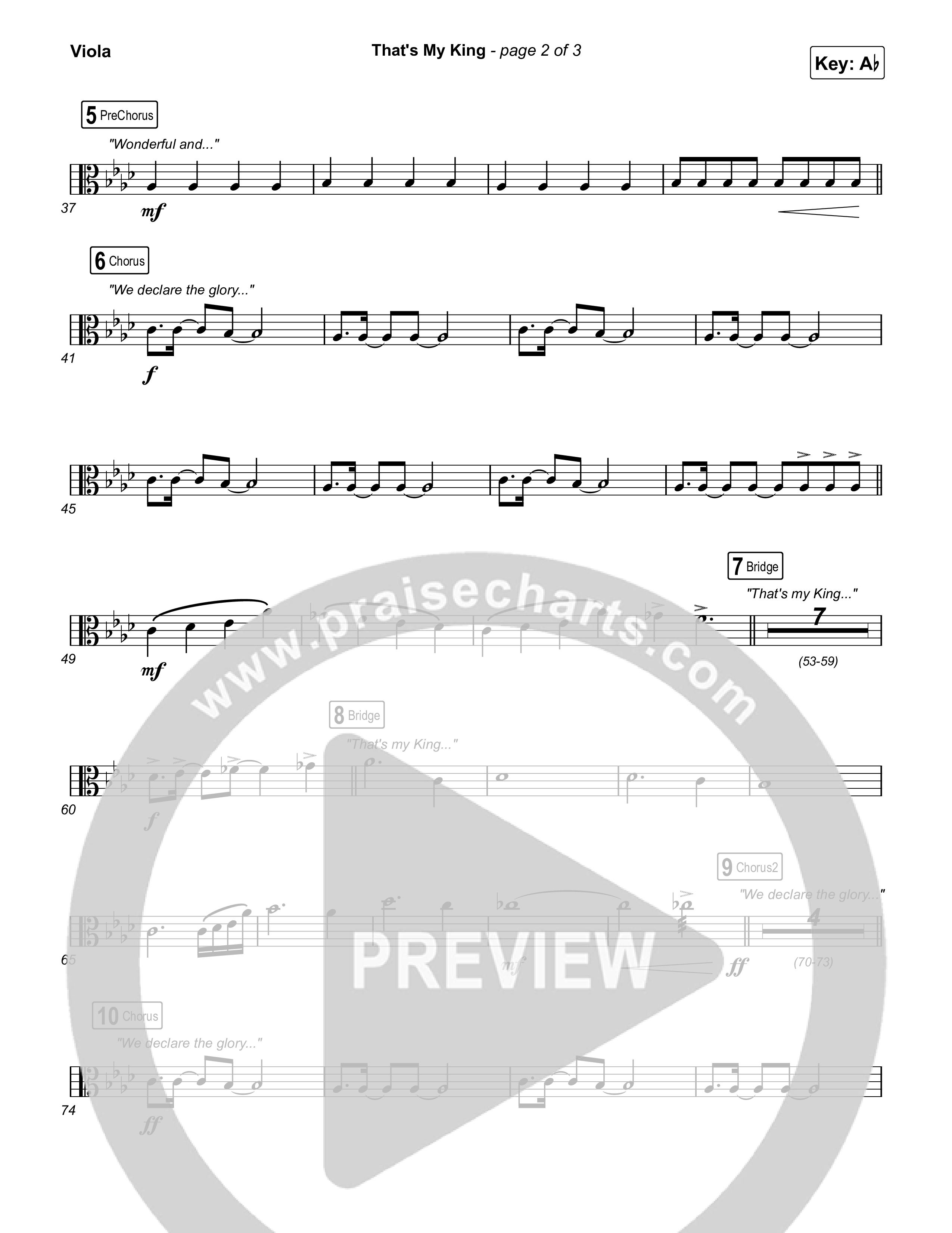 That's My King (Choral Anthem SATB) Viola (CeCe Winans / Arr. Luke Gambill)