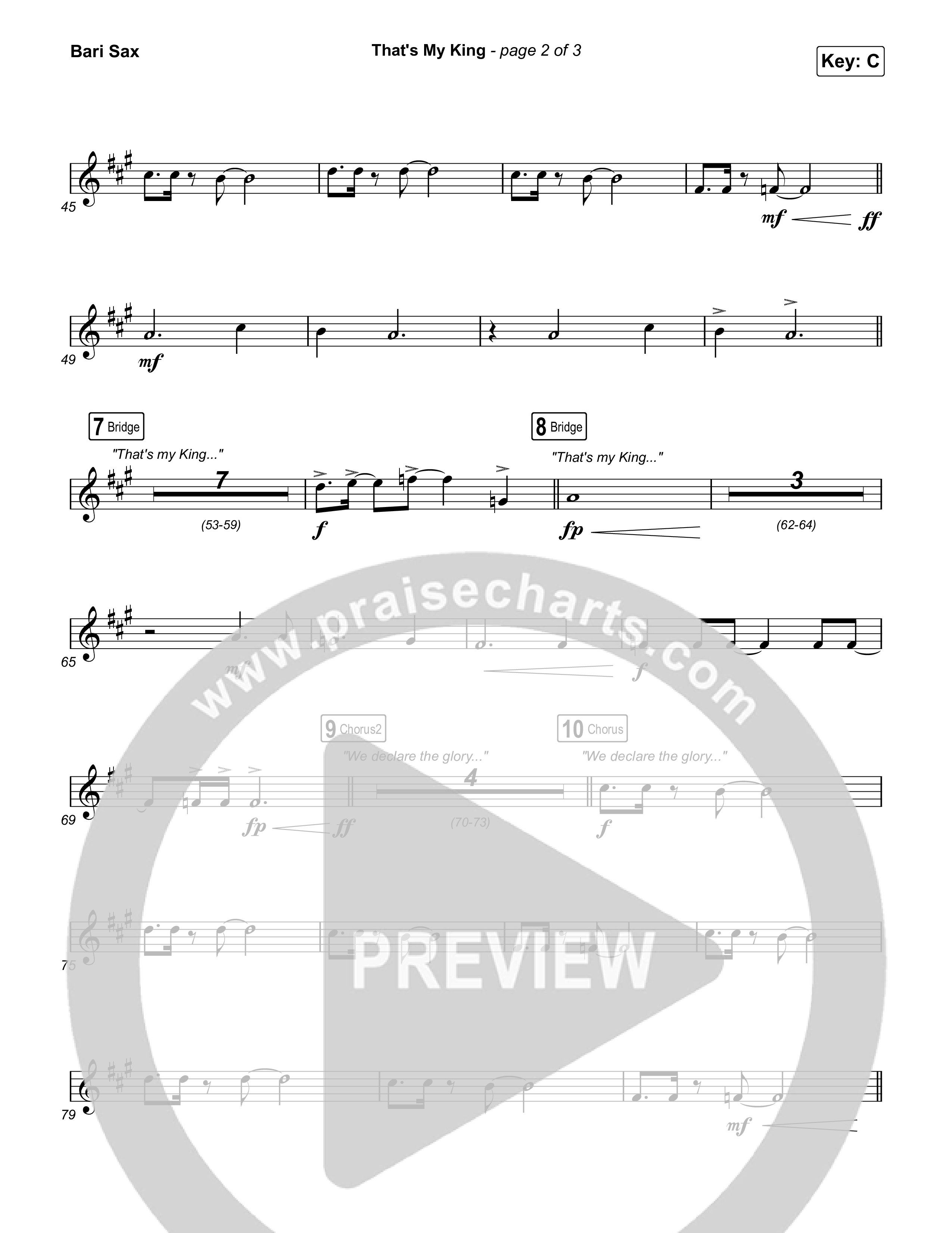 That's My King (Sing It Now) Bari Sax (CeCe Winans / Arr. Luke Gambill)