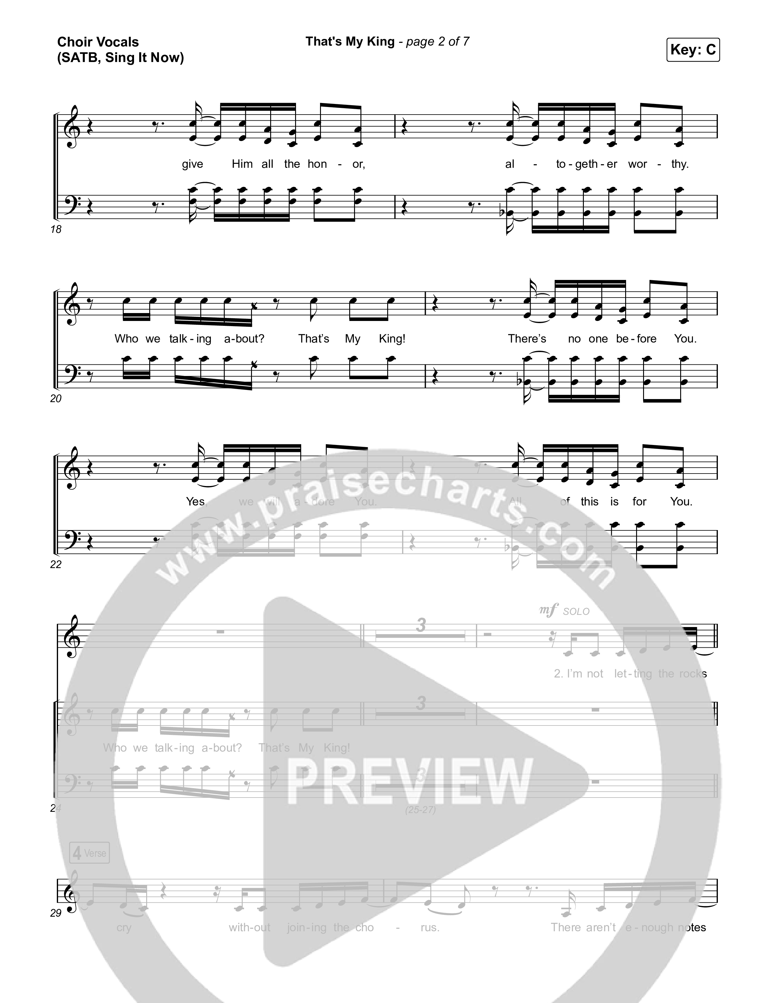 That's My King (Sing It Now) Choir Sheet (SATB) (CeCe Winans / Arr. Luke Gambill)