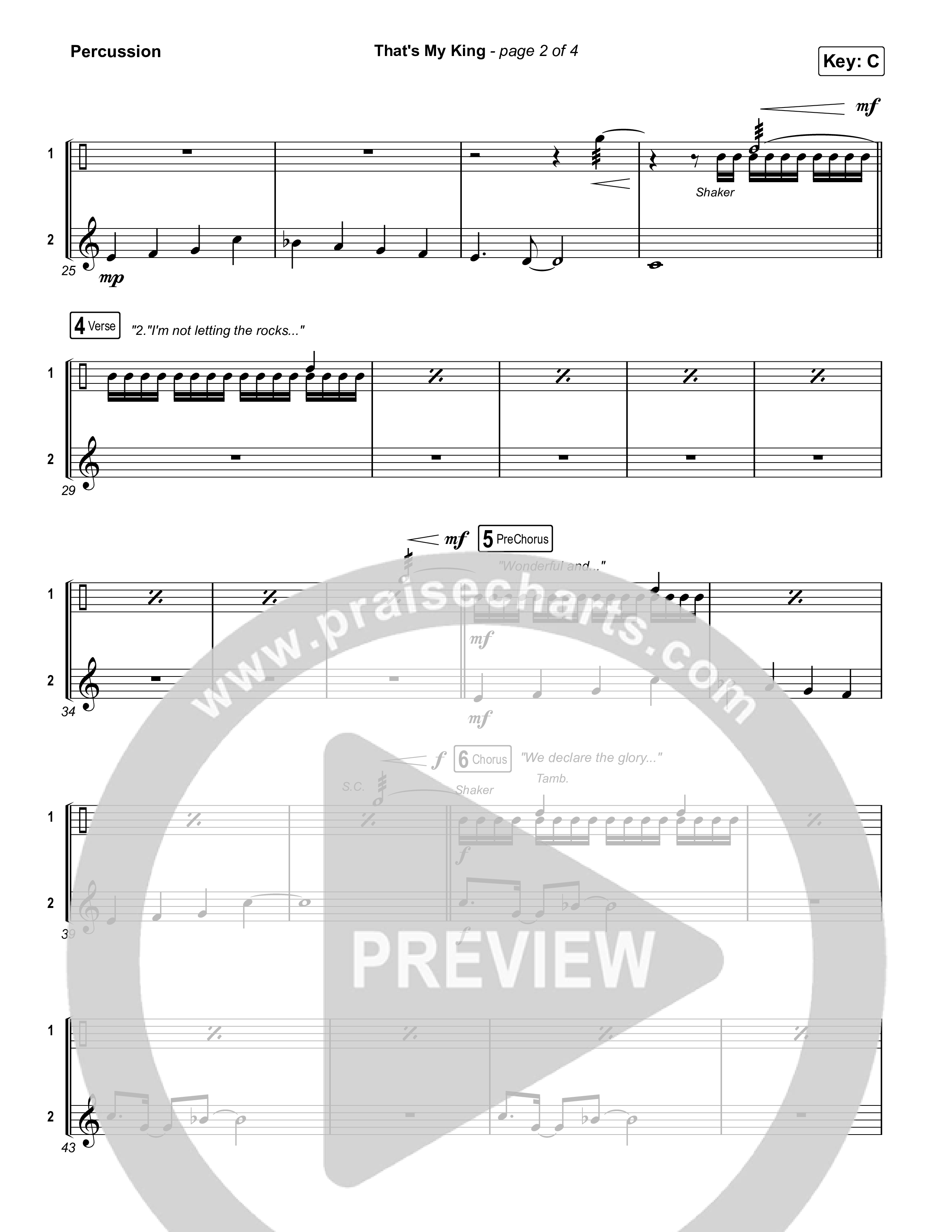 That's My King (Sing It Now) Percussion (CeCe Winans / Arr. Luke Gambill)