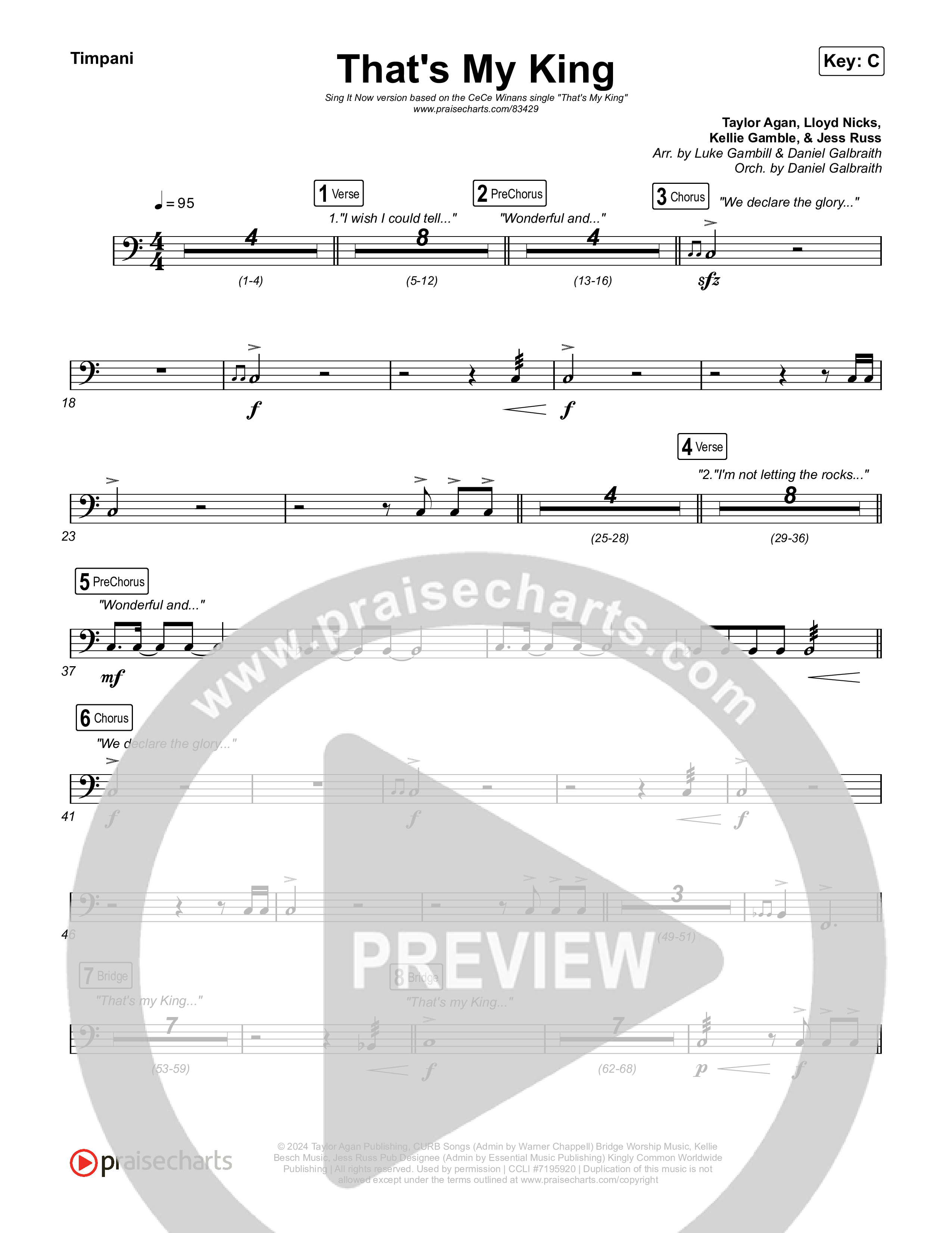 That's My King (Sing It Now) Timpani (CeCe Winans / Arr. Luke Gambill)