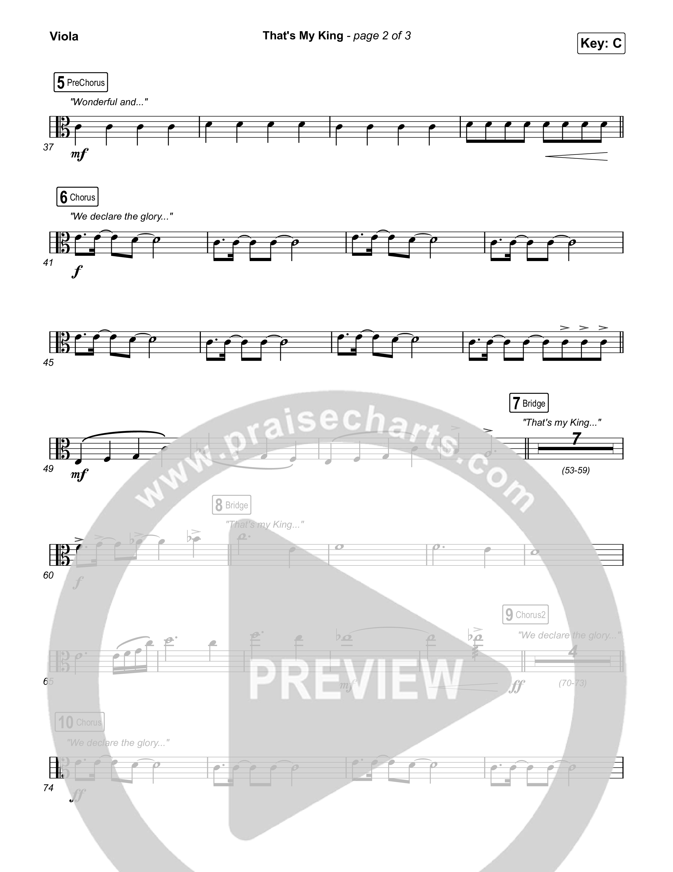 That's My King (Sing It Now) Viola (CeCe Winans / Arr. Luke Gambill)