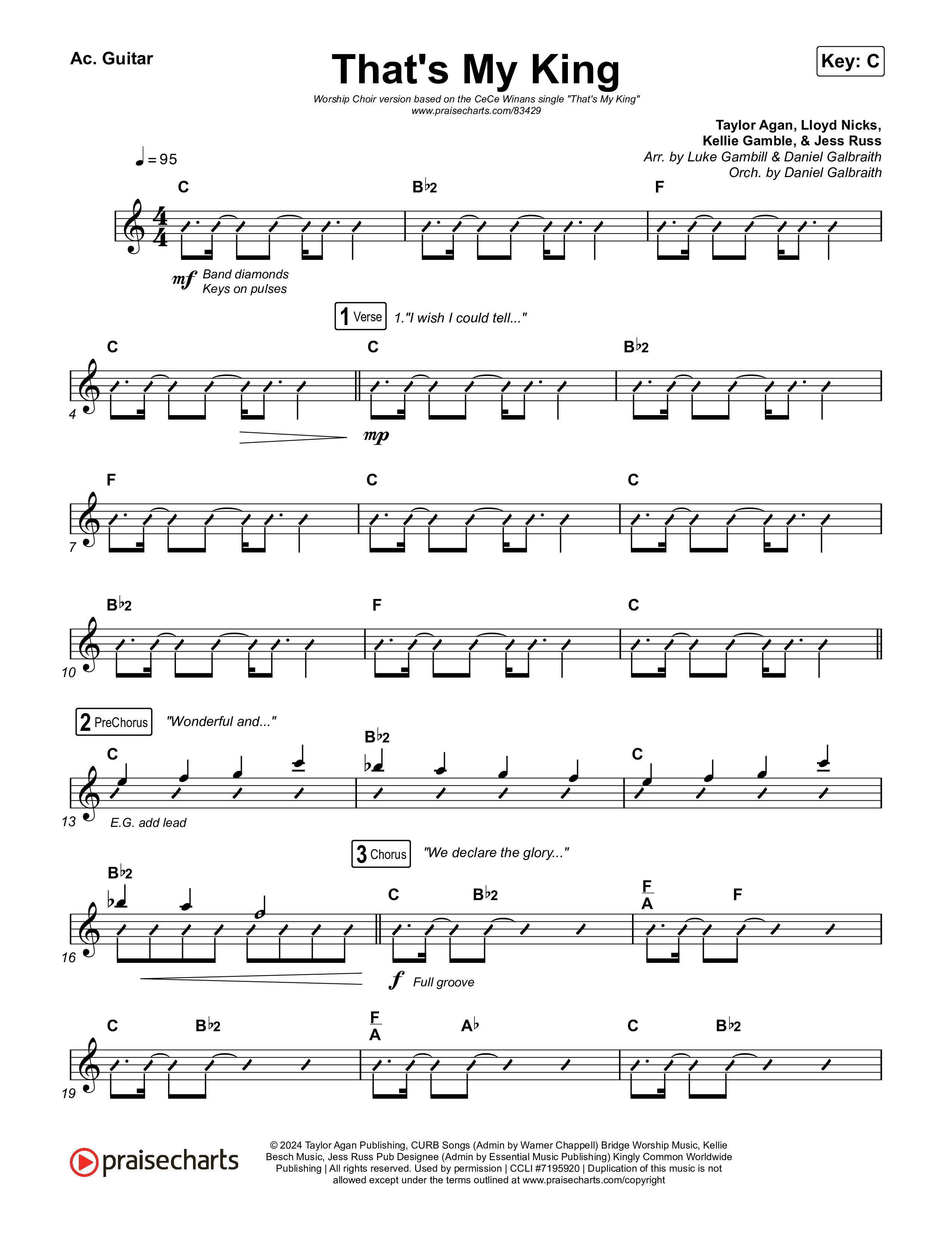 That's My King (Worship Choir/SAB) Acoustic Guitar (CeCe Winans / Arr. Luke Gambill)