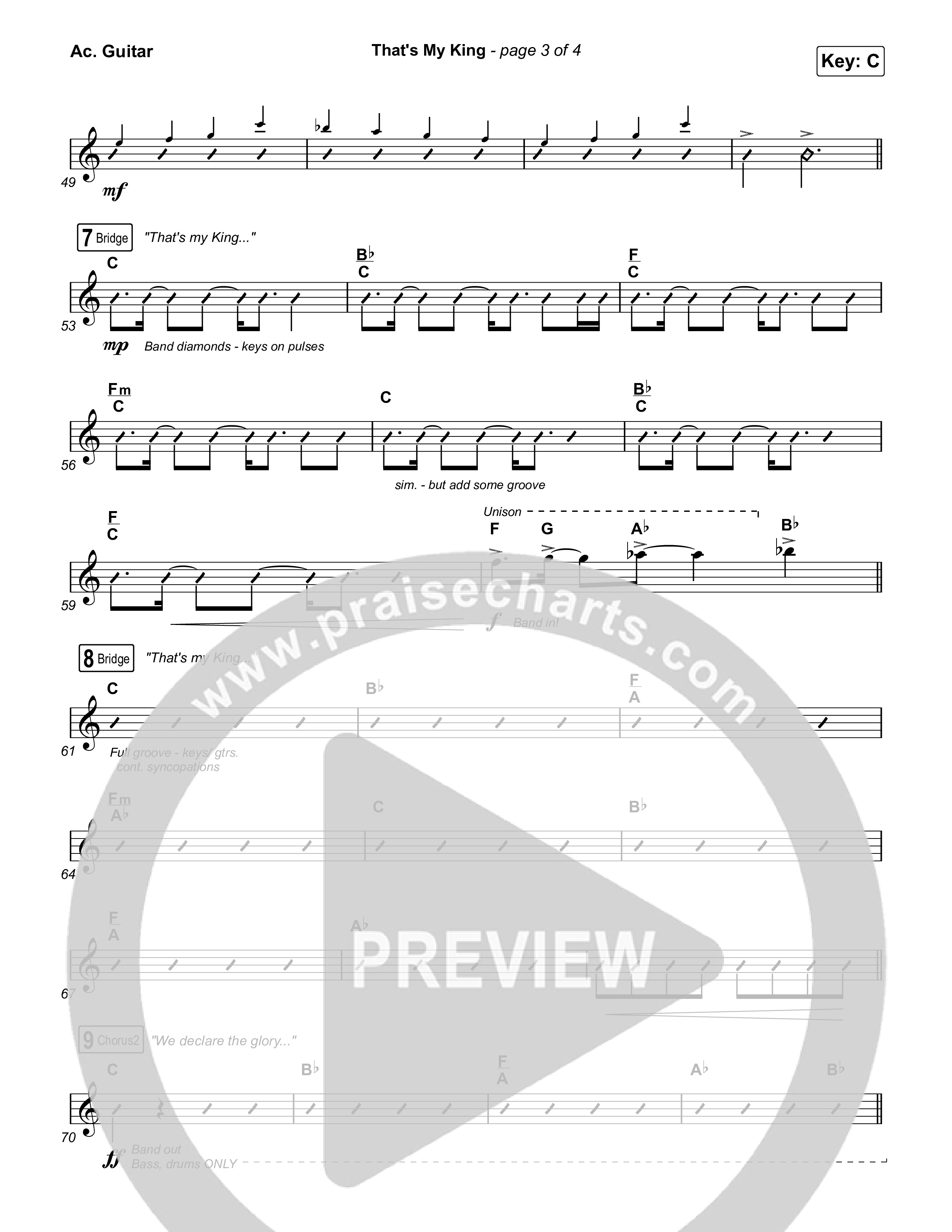 That's My King (Worship Choir/SAB) Acoustic Guitar (CeCe Winans / Arr. Luke Gambill)