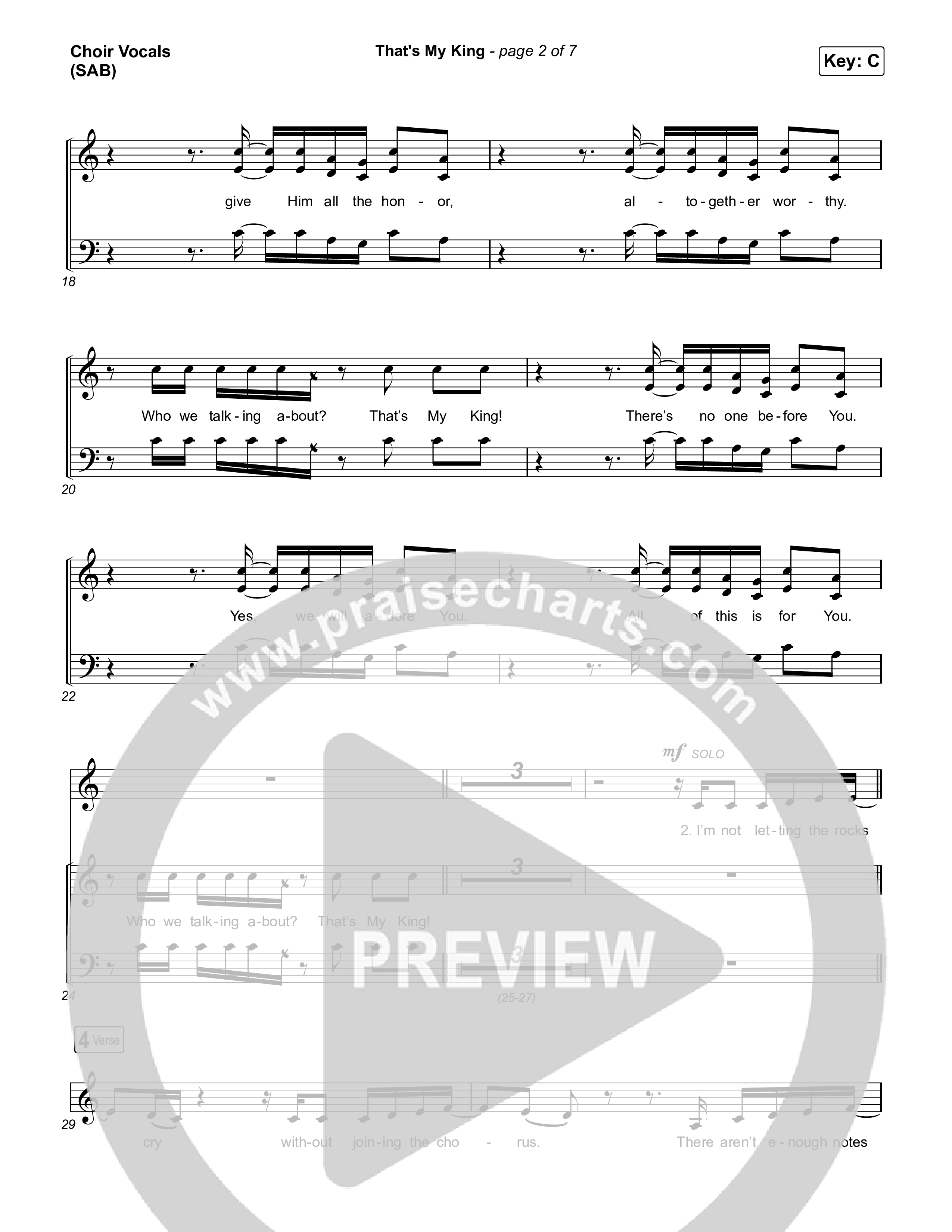 That's My King (Worship Choir/SAB) Choir Sheet (SAB) (CeCe Winans / Arr. Luke Gambill)