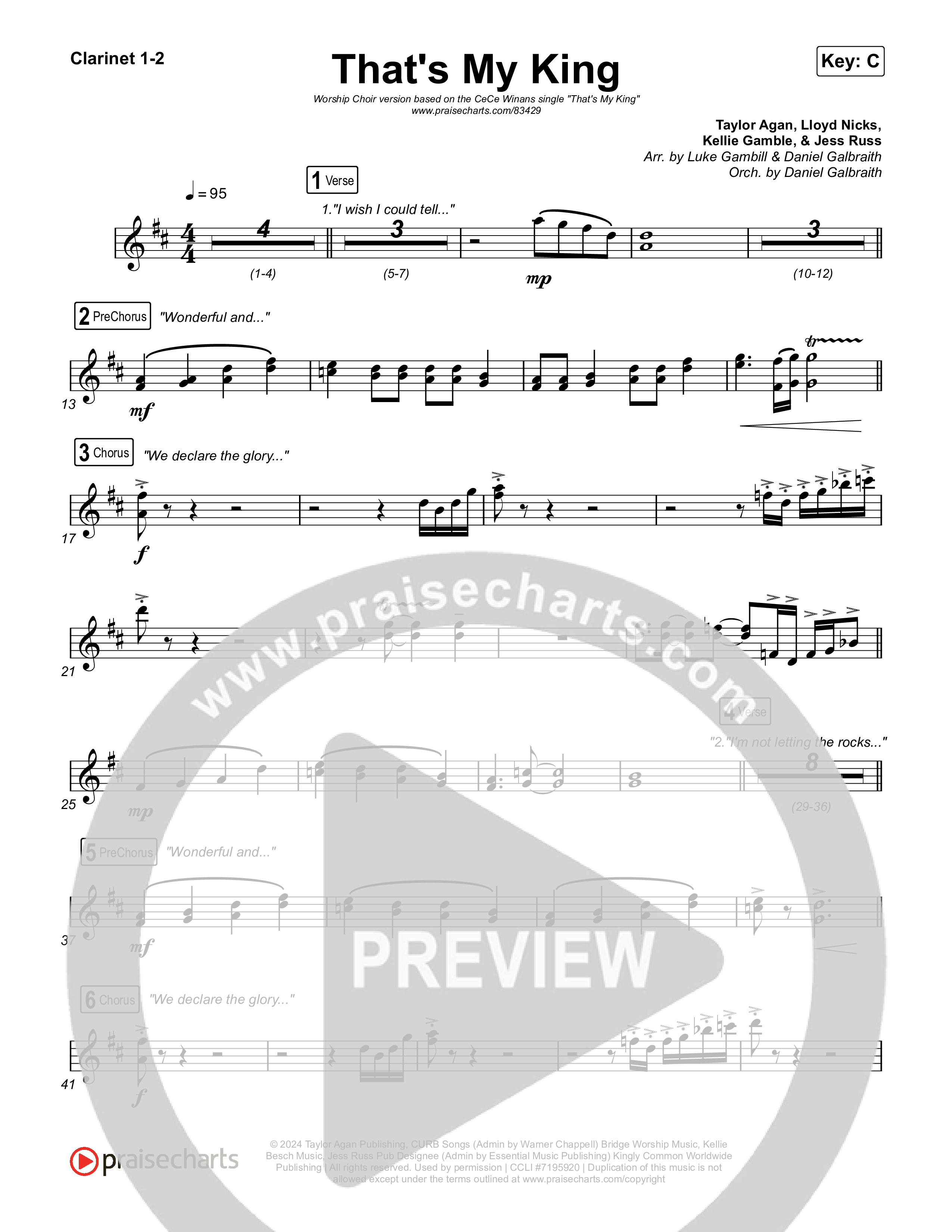 That's My King (Worship Choir/SAB) Clarinet 1/2 (CeCe Winans / Arr. Luke Gambill)