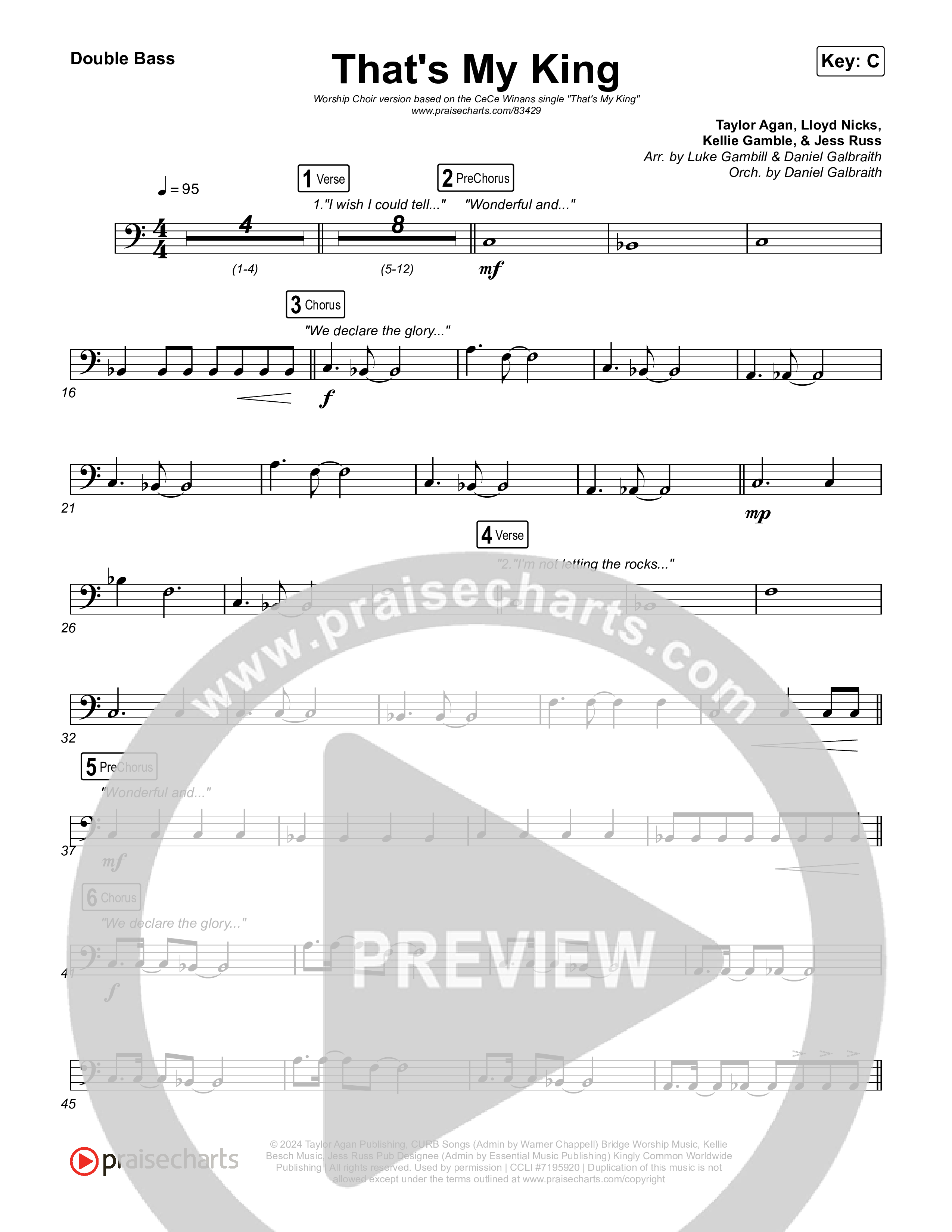 That's My King (Worship Choir/SAB) Double Bass (CeCe Winans / Arr. Luke Gambill)