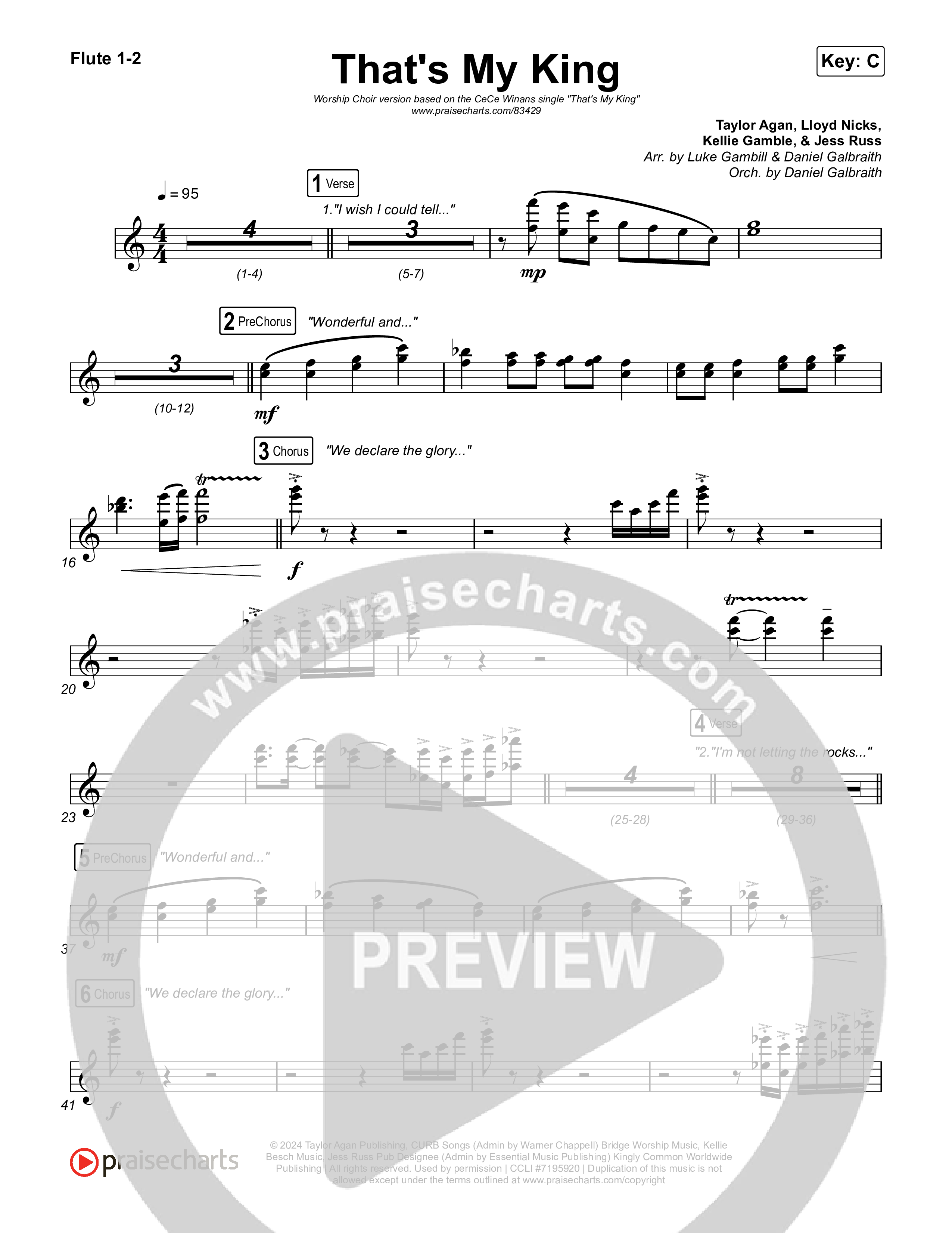 That's My King (Worship Choir/SAB) Flute 1/2 (CeCe Winans / Arr. Luke Gambill)