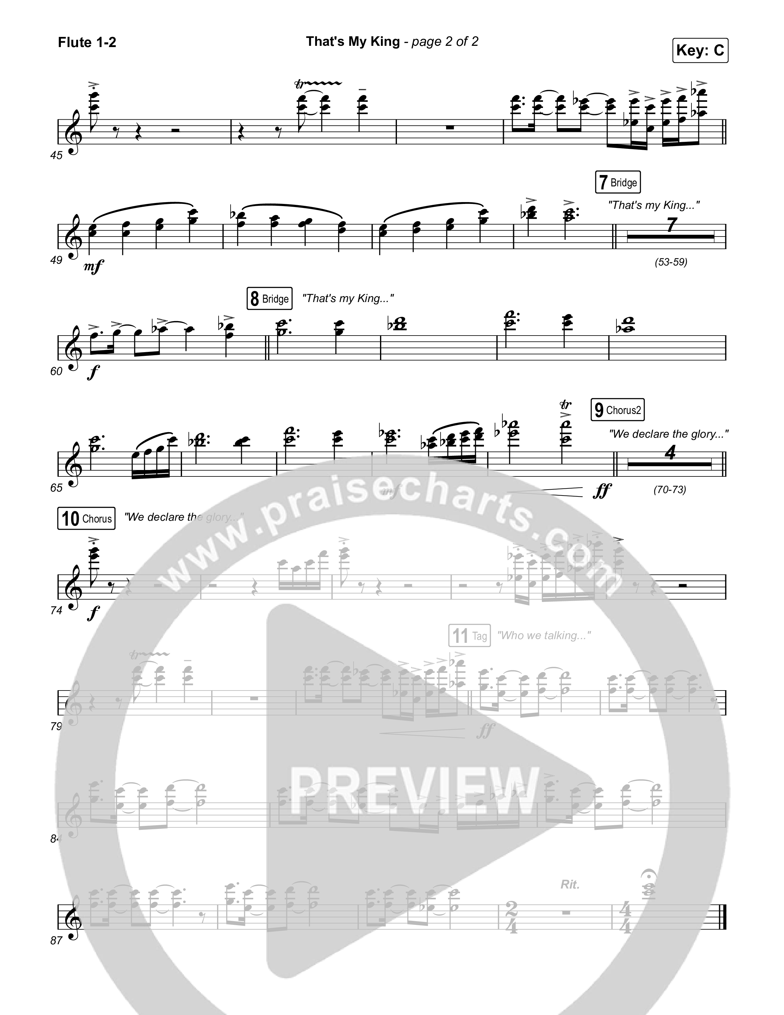 That's My King (Worship Choir/SAB) Flute 1/2 (CeCe Winans / Arr. Luke Gambill)