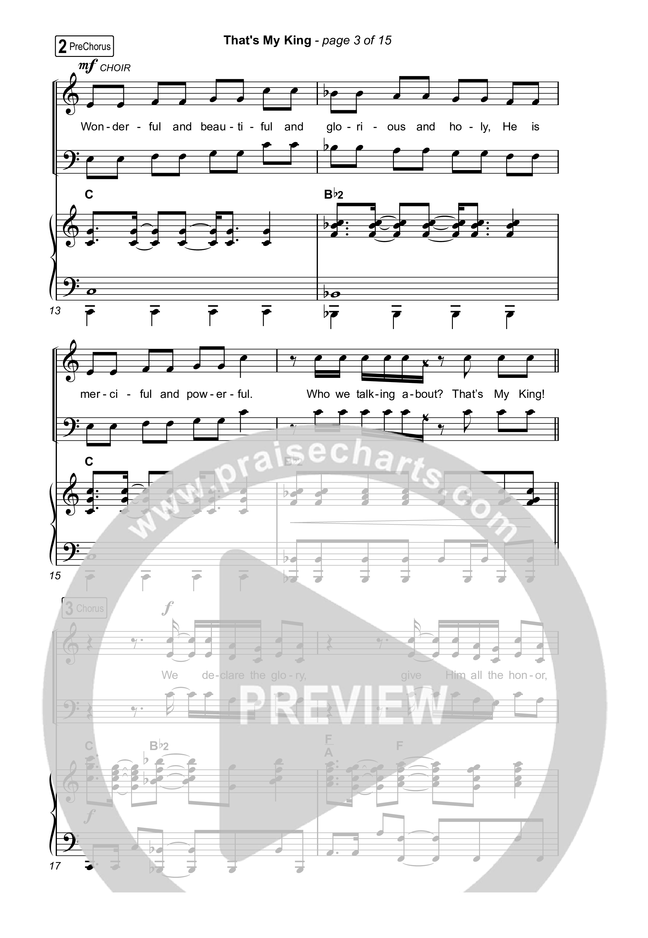 That's My King (Worship Choir/SAB) Octavo (SAB & Pno) (CeCe Winans / Arr. Luke Gambill)