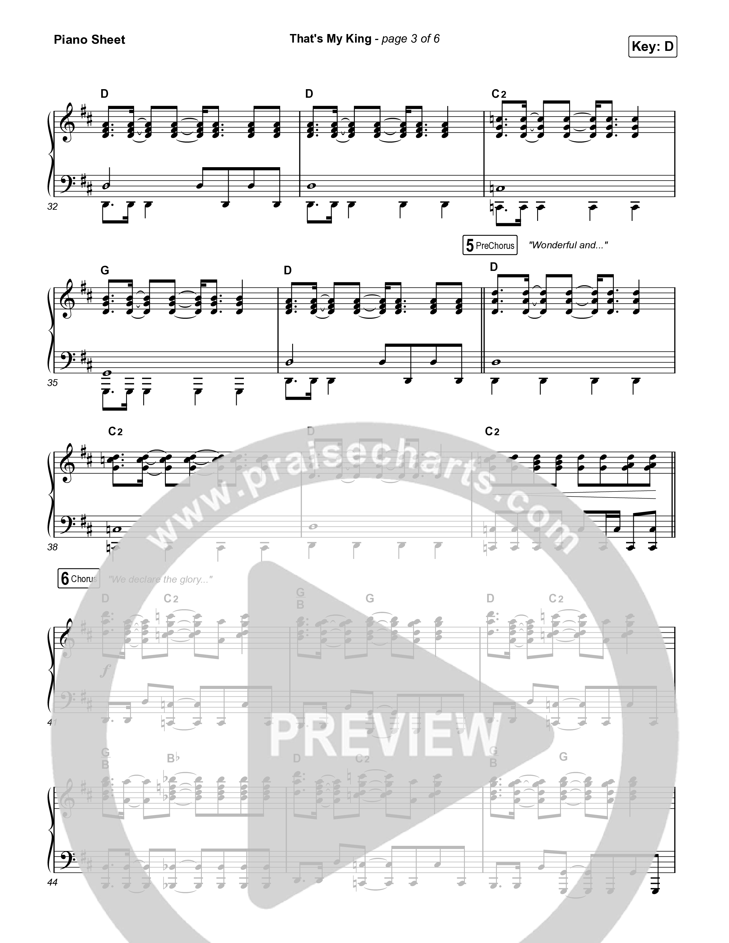 That's My King (Worship Choir/SAB) Piano Sheet (CeCe Winans / Arr. Luke Gambill)