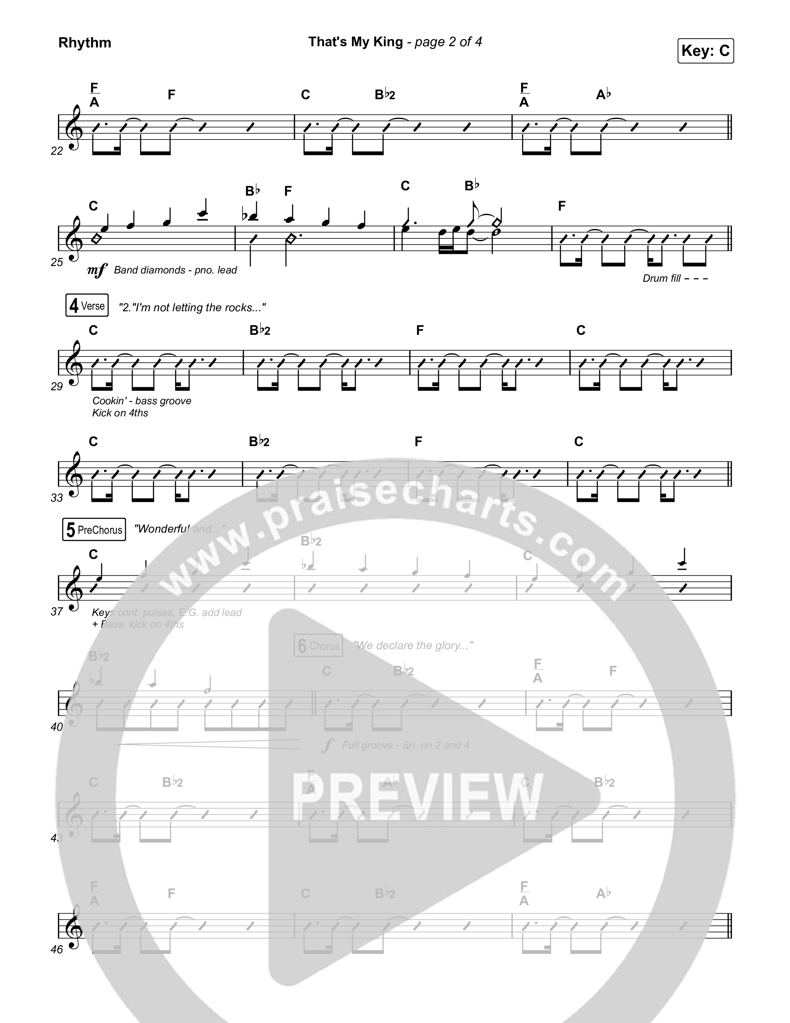 That's My King (Worship Choir/SAB) Rhythm Chart (CeCe Winans / Arr. Luke Gambill)