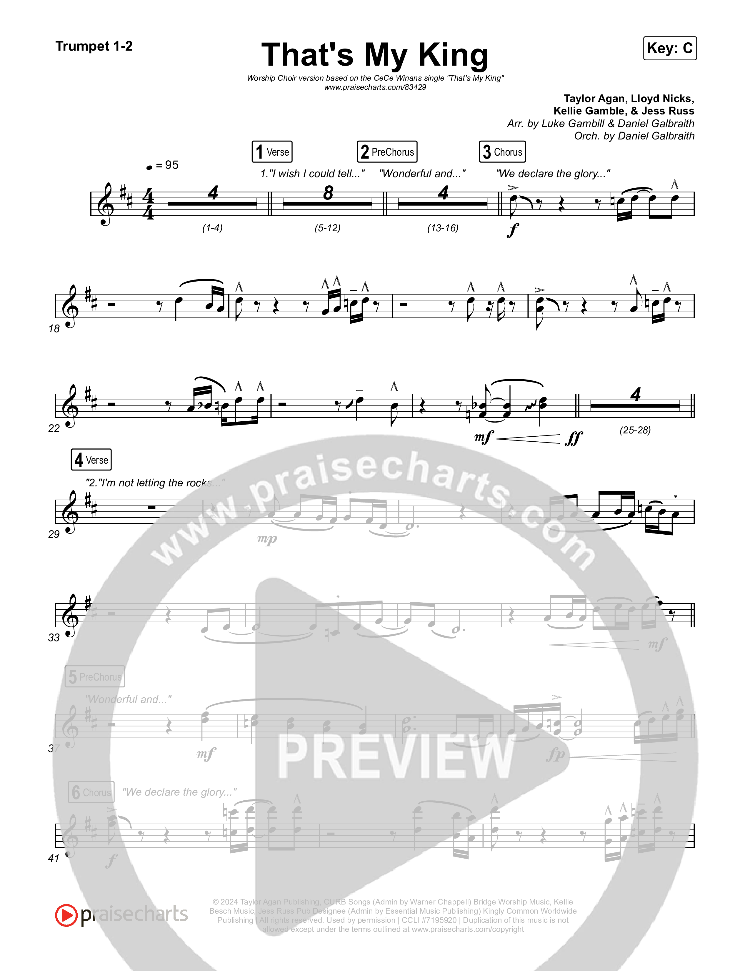 That's My King (Worship Choir/SAB) Brass Pack (CeCe Winans / Arr. Luke Gambill)