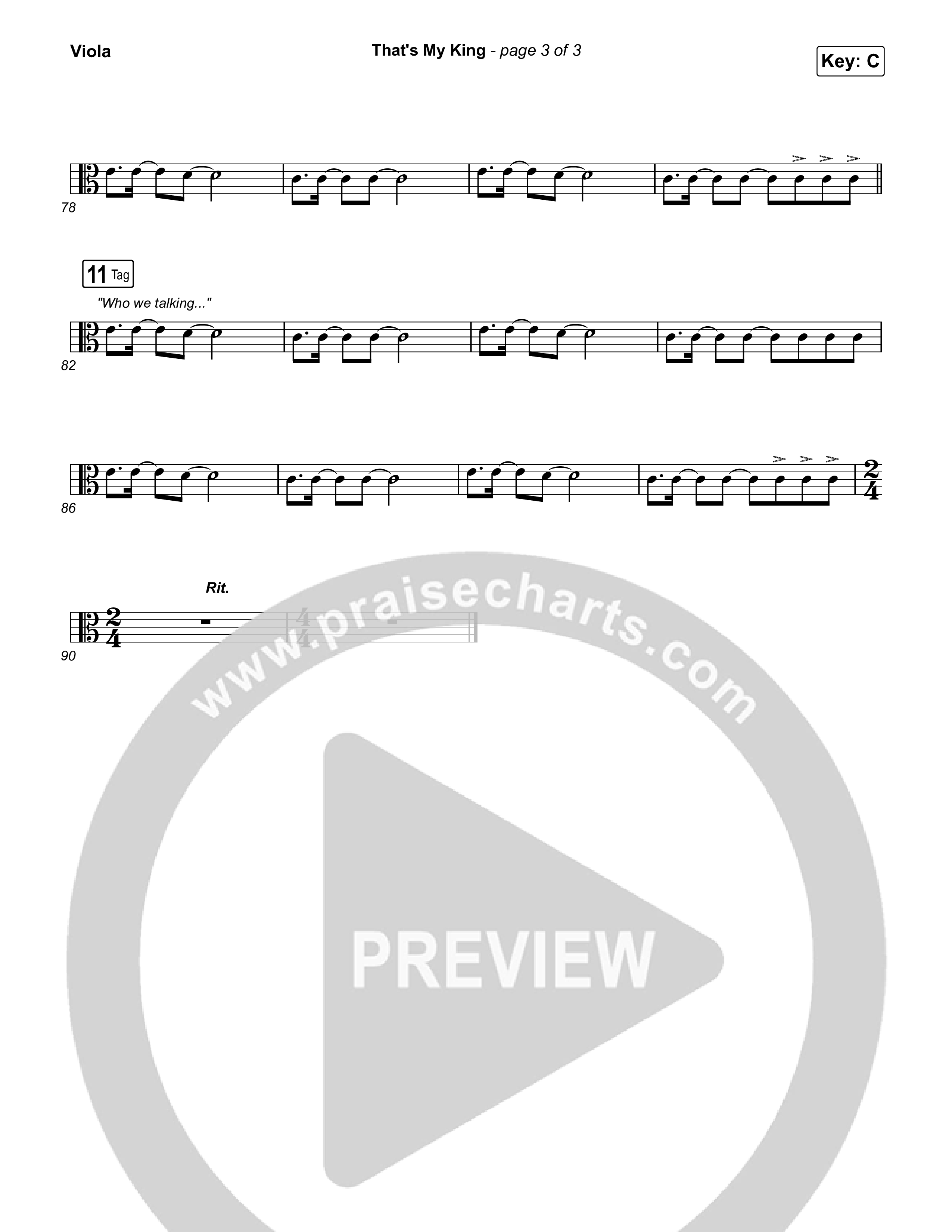 That's My King (Worship Choir/SAB) Viola (CeCe Winans / Arr. Luke Gambill)