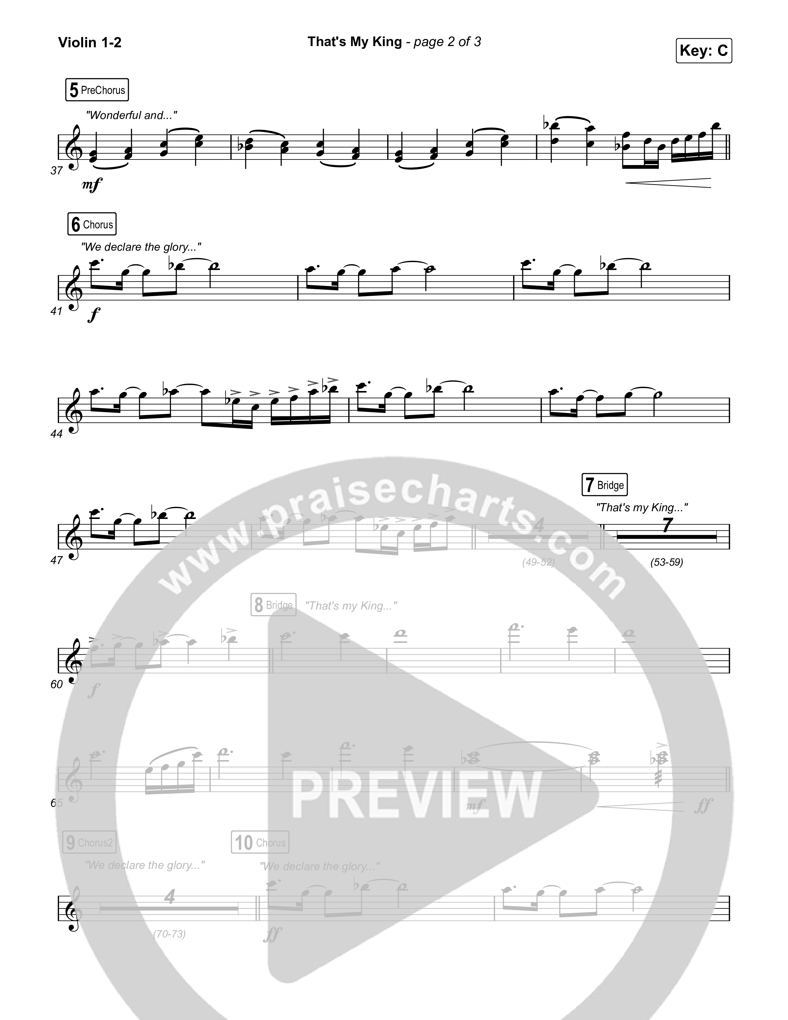 That's My King (Worship Choir/SAB) Violin 1/2 (CeCe Winans / Arr. Luke Gambill)