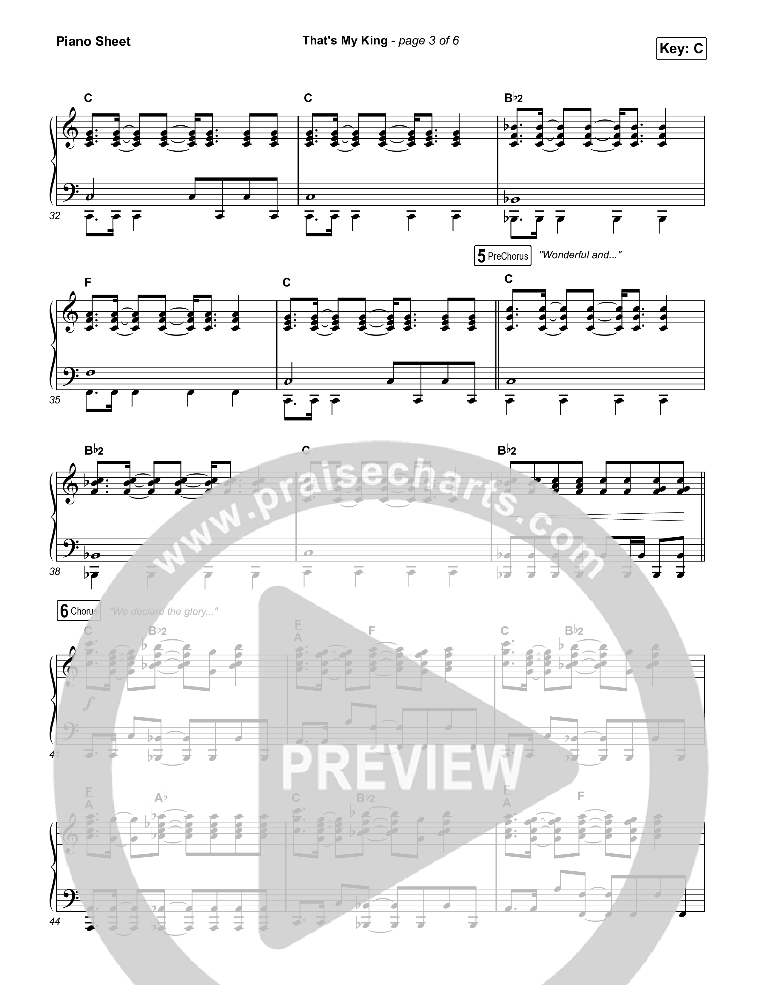 That's My King (Unison/2-Part) Piano Sheet (CeCe Winans / Arr. Luke Gambill)