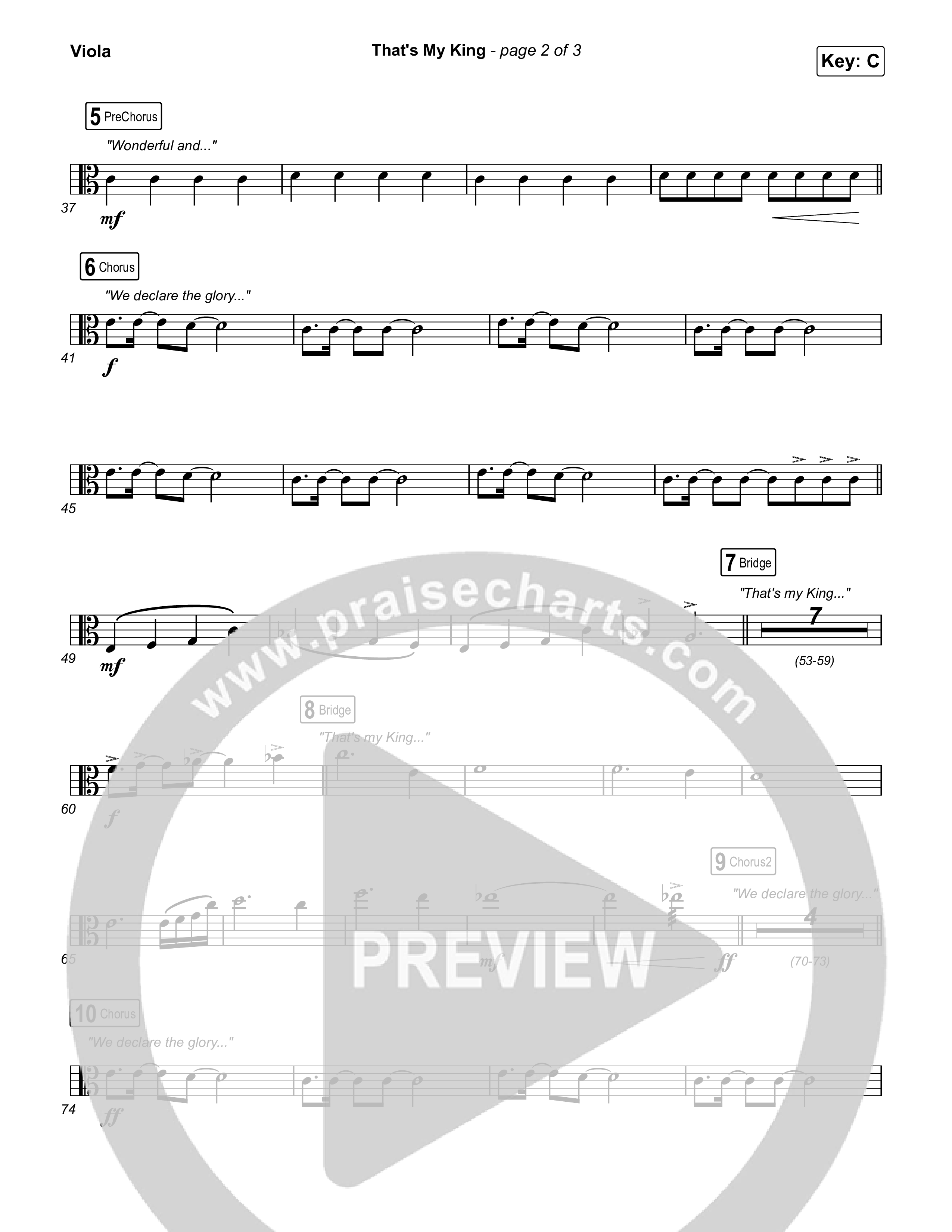 That's My King (Unison/2-Part) Viola (CeCe Winans / Arr. Luke Gambill)