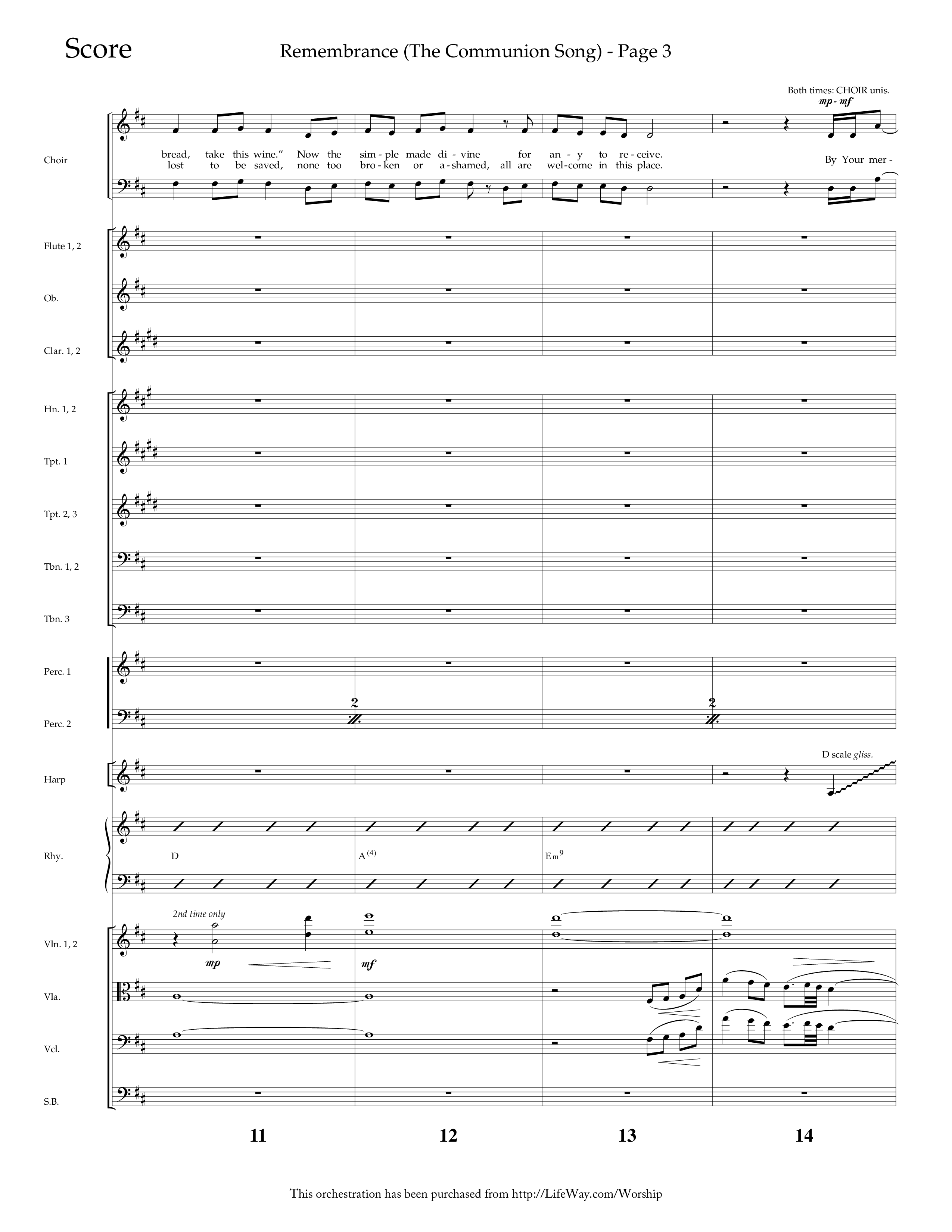 Remembrance (Choral Anthem SATB) Conductor's Score (Lifeway Choral / Arr. Charlie Sinclair / Arr. Carol Tornquist / Orch. Danny Zaloudik)